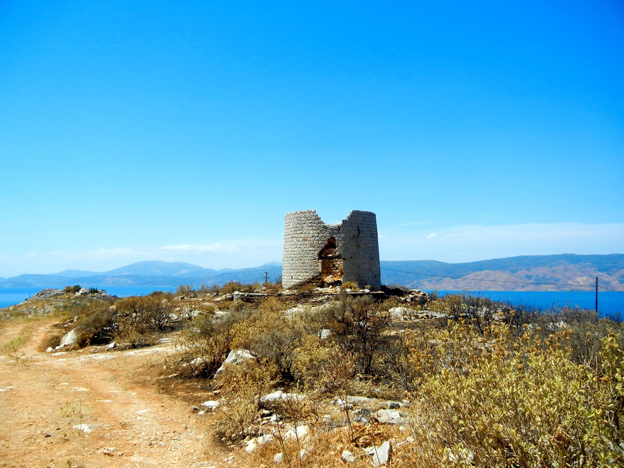 Topo do Monte Eros em Hydra, Grécia