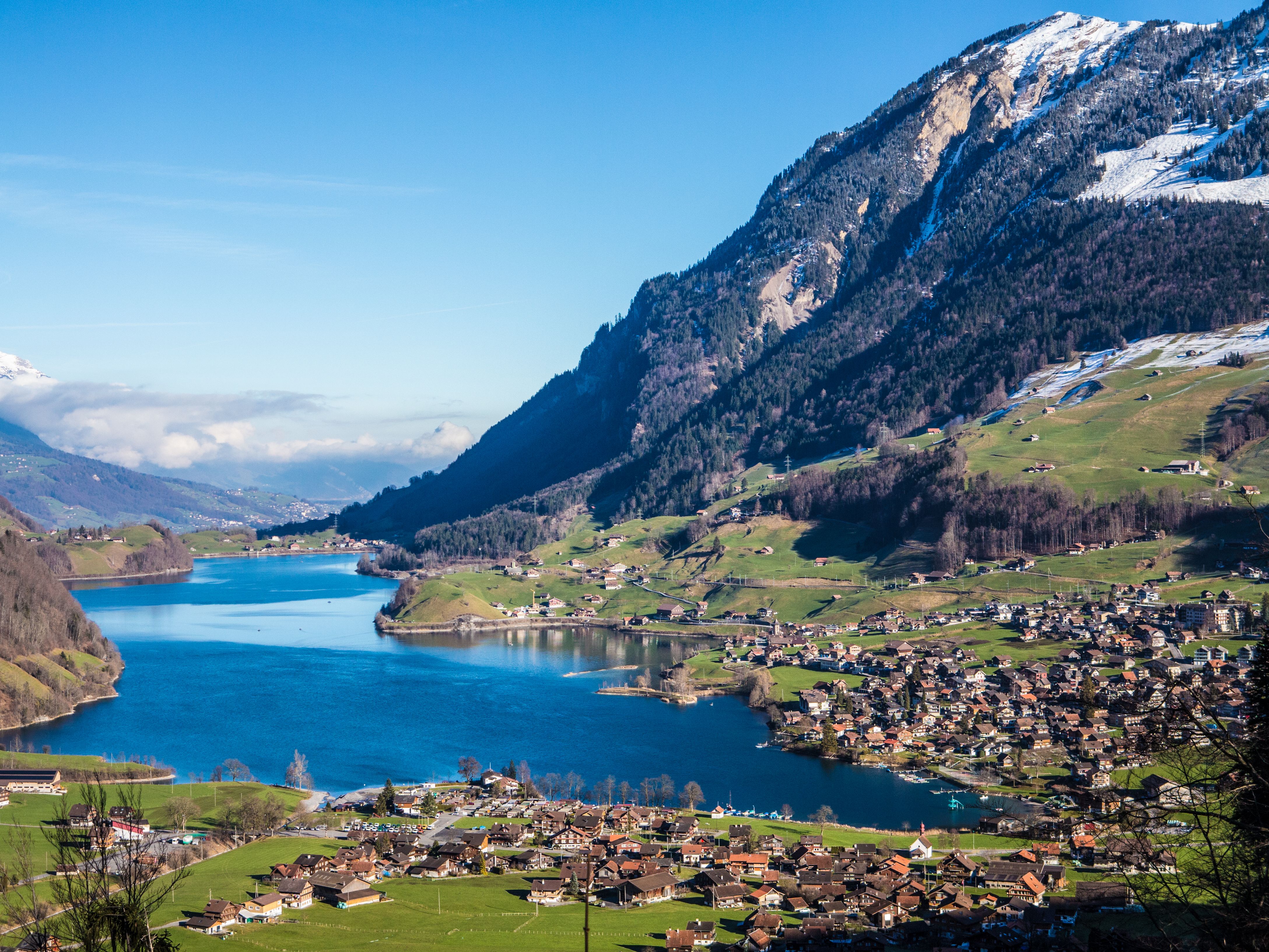 Interlaken panorama between lakes and mountains