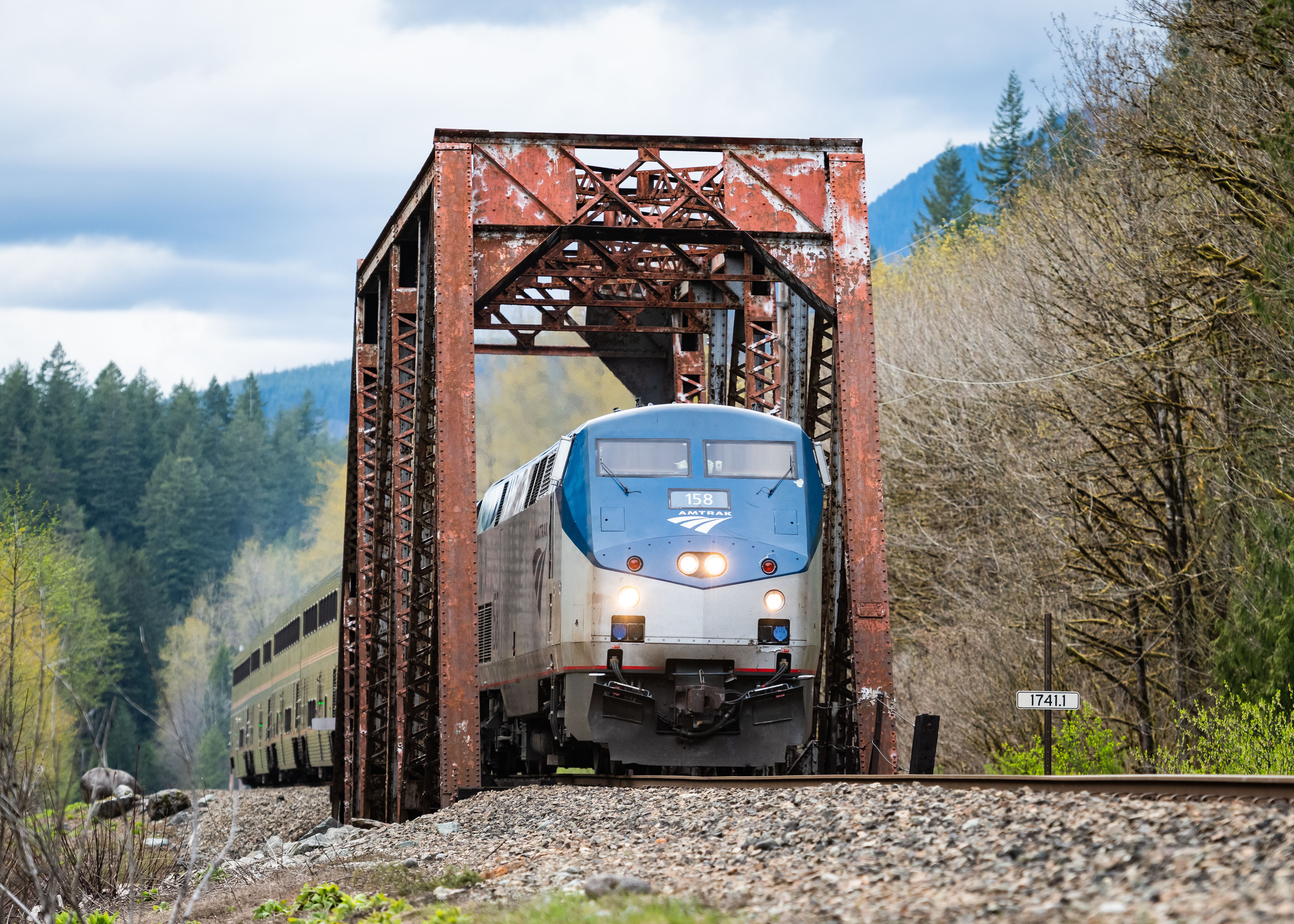 The Amtrak Empire Builder passing through