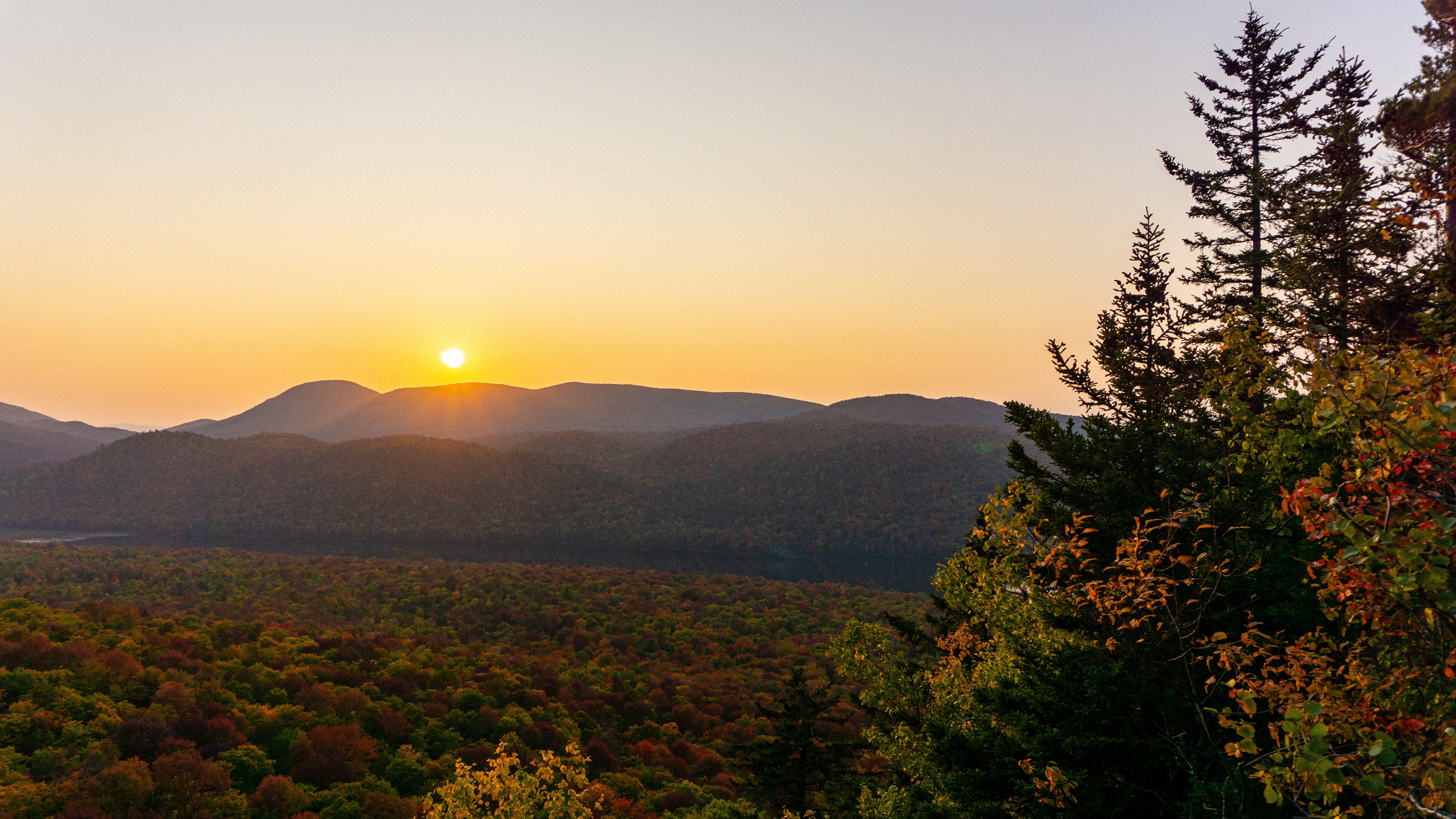 Pôr do sol em Adirondacks, NY