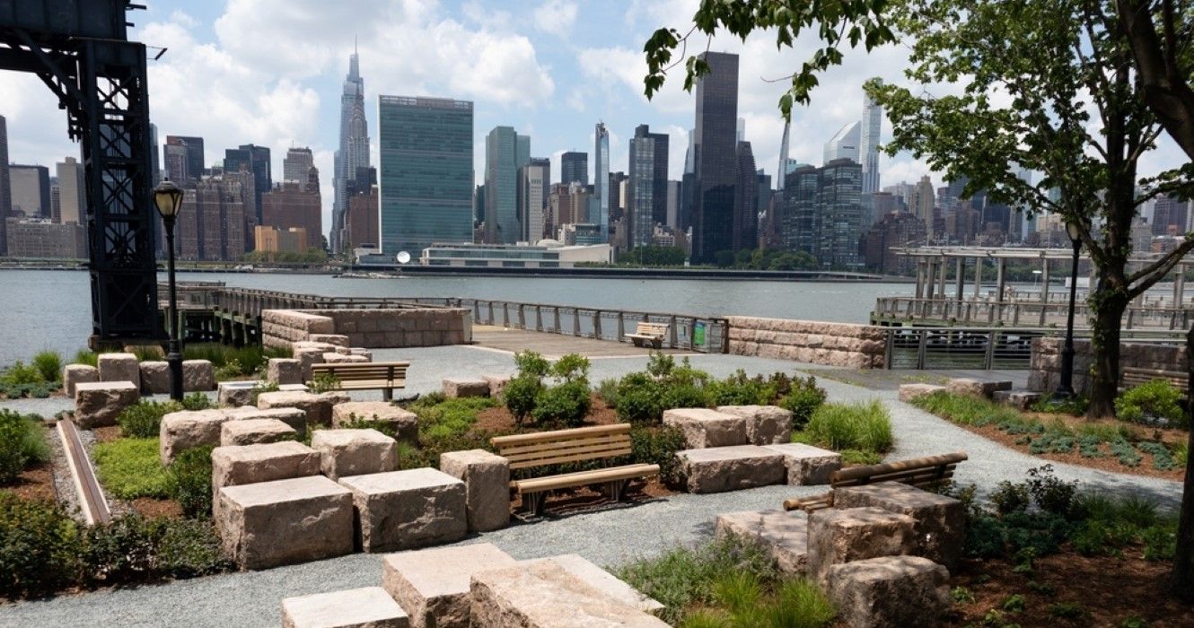 Gantry Plaza State Park in Long Island City, Queens, New York
