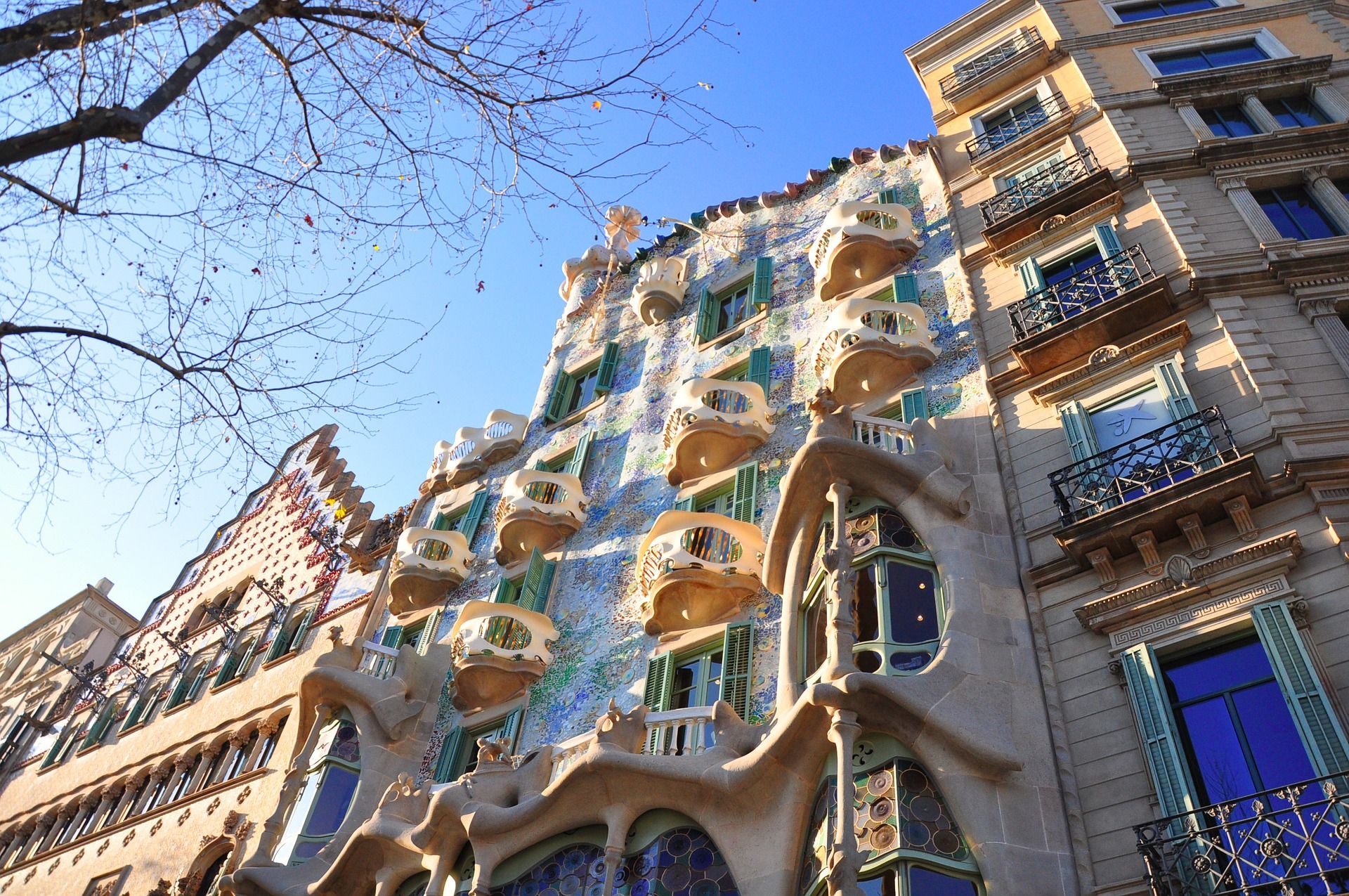 Casa Batllo and Casa Amatller in Barcelona, Spain