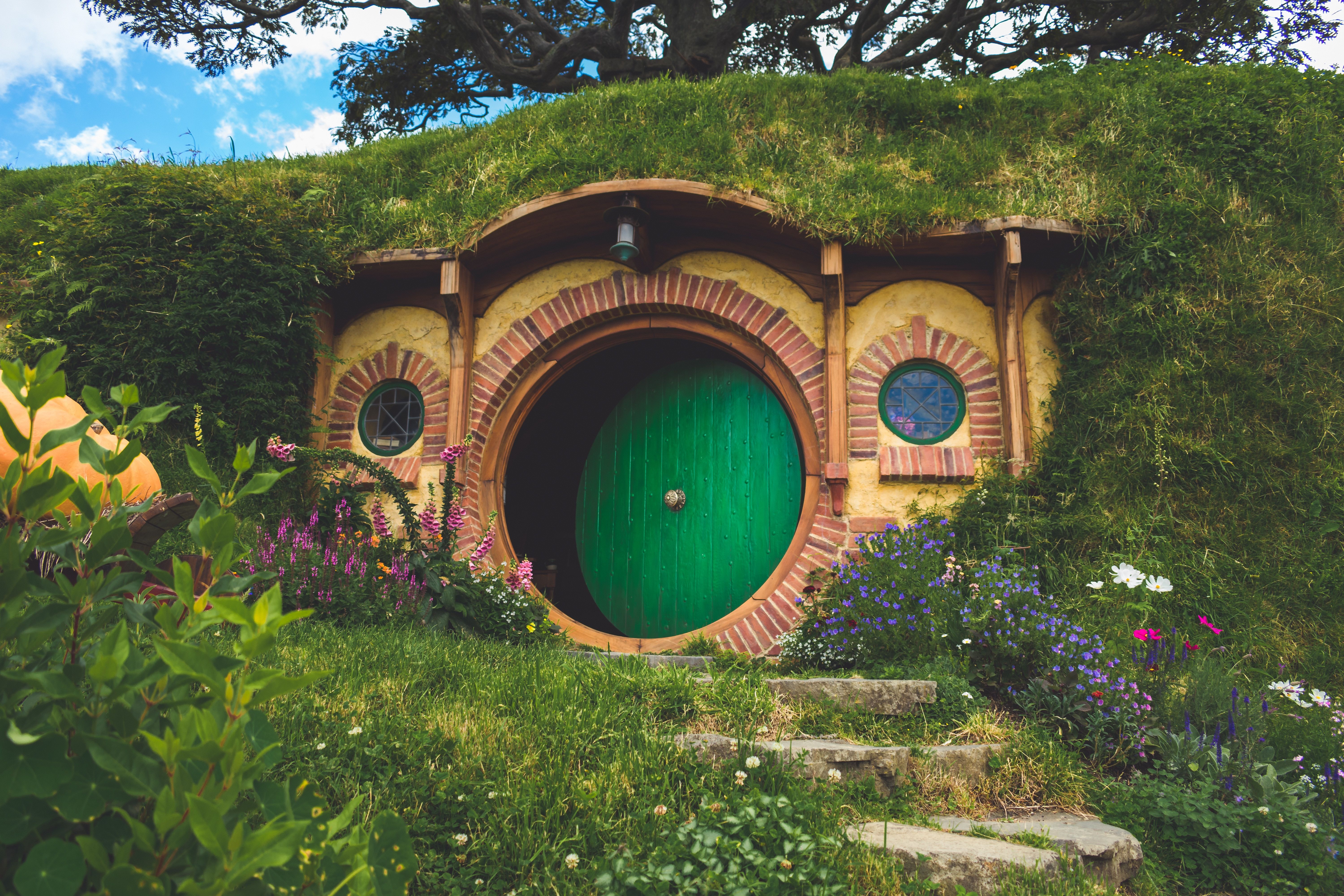 Hobbit House na Ilha Norte da Nova Zelândia 