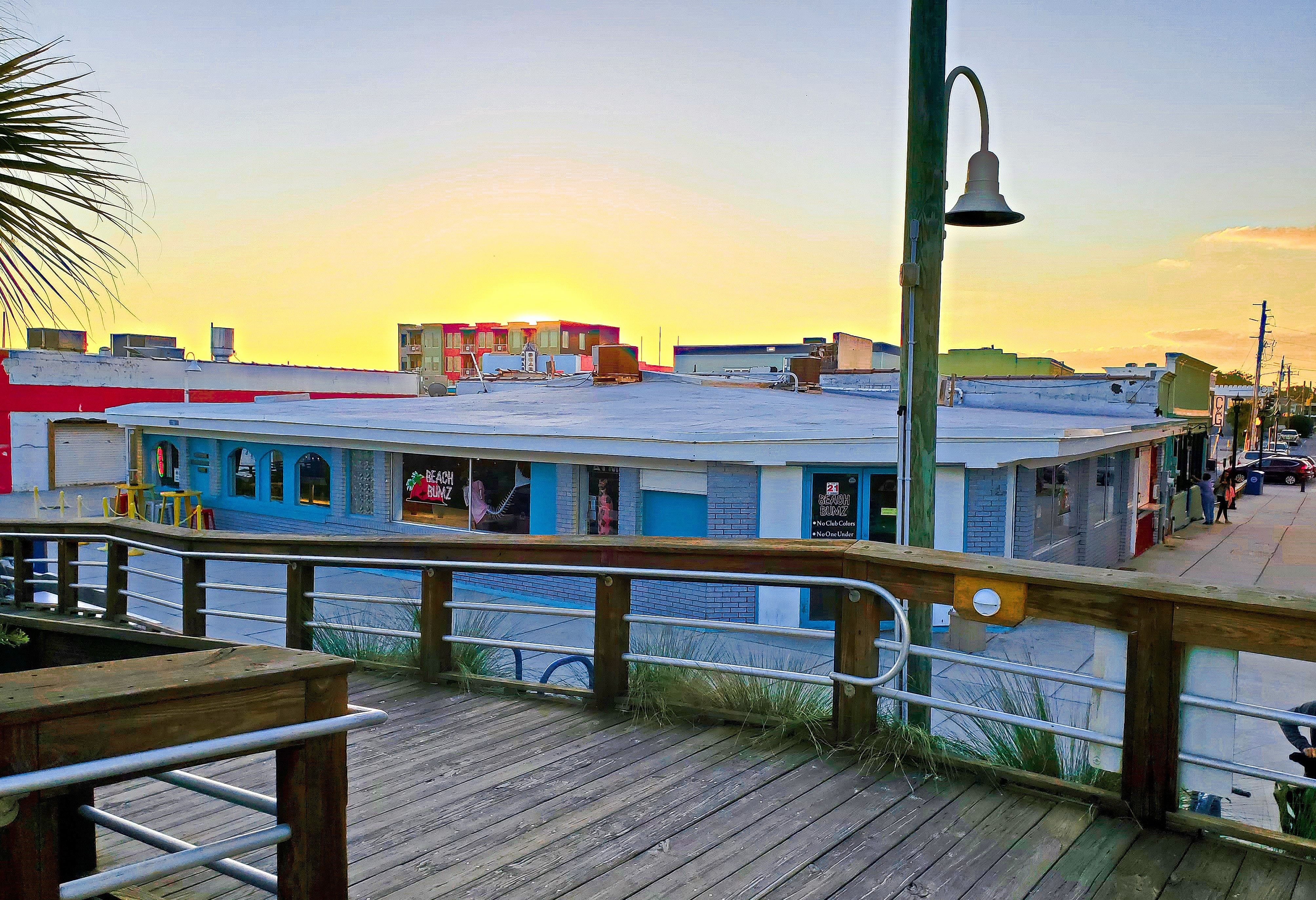 A view of a boardwalk in Carolina Beach, NC