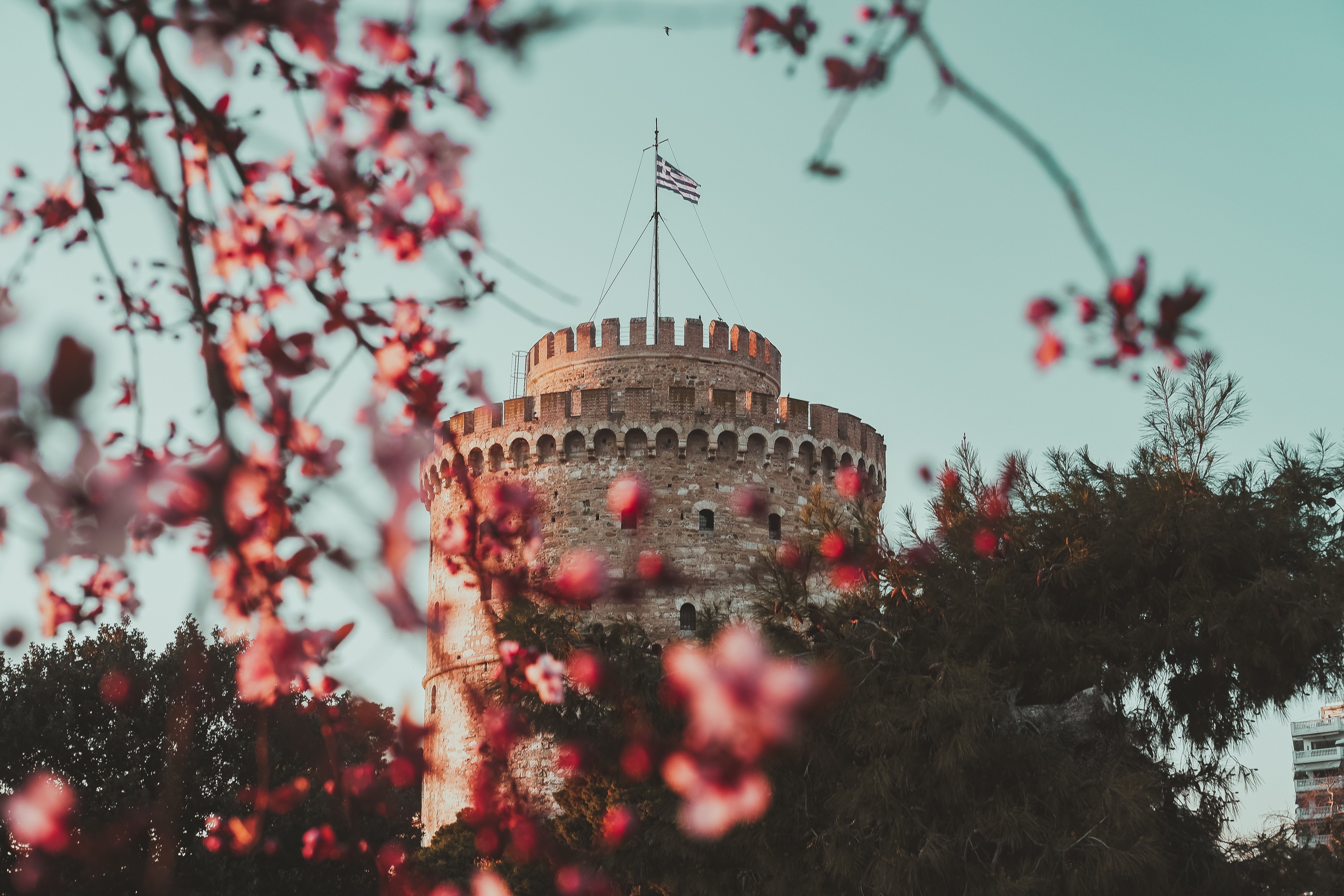 A Torre Branca de Thessaloniki na primavera 