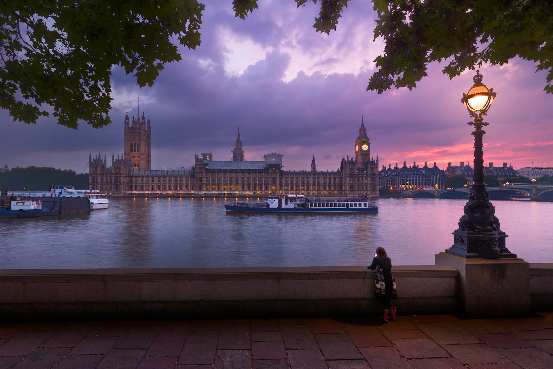 A serene view of London and the River Thames.