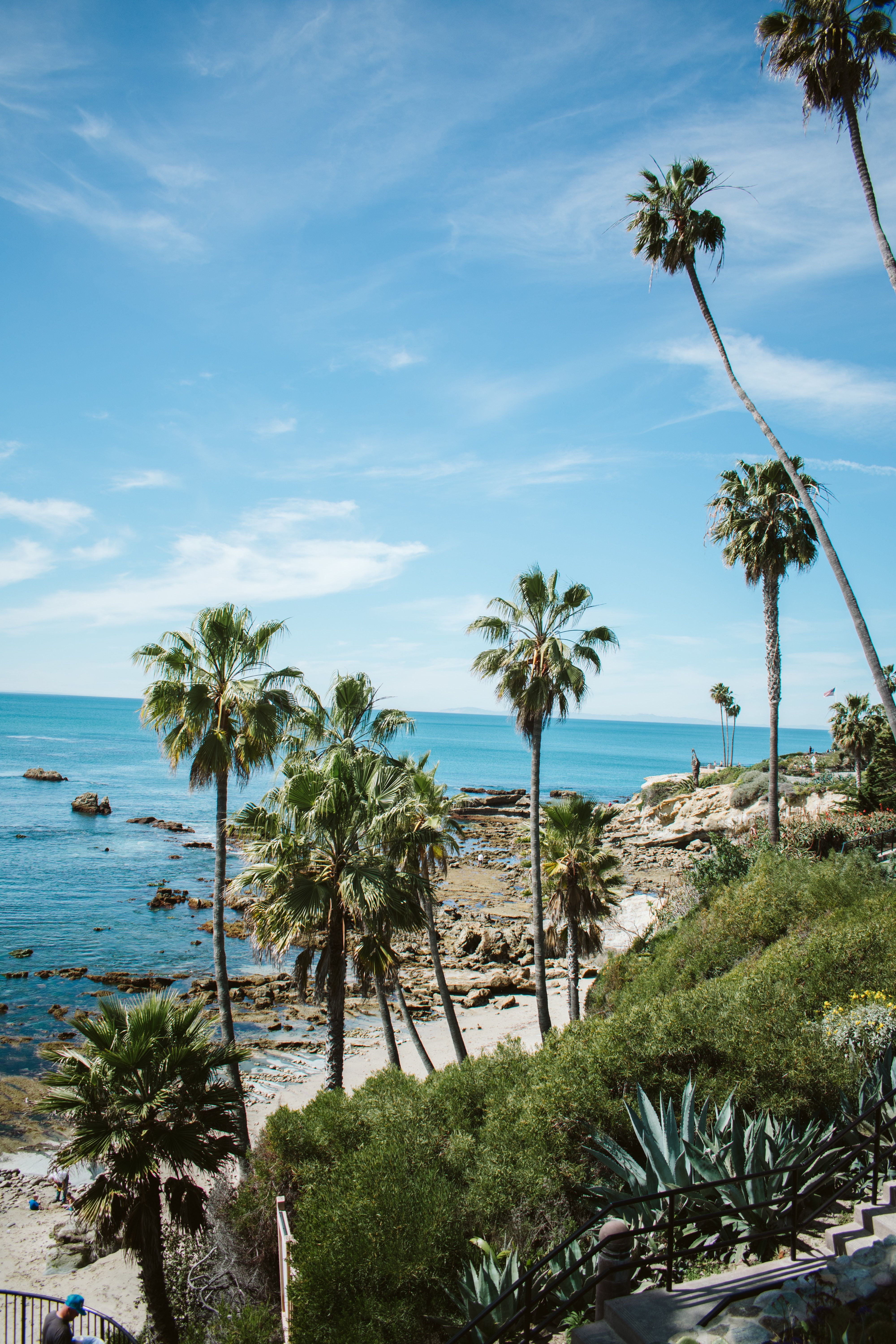 Vista para a praia de Laguna Beach, na Califórnia 