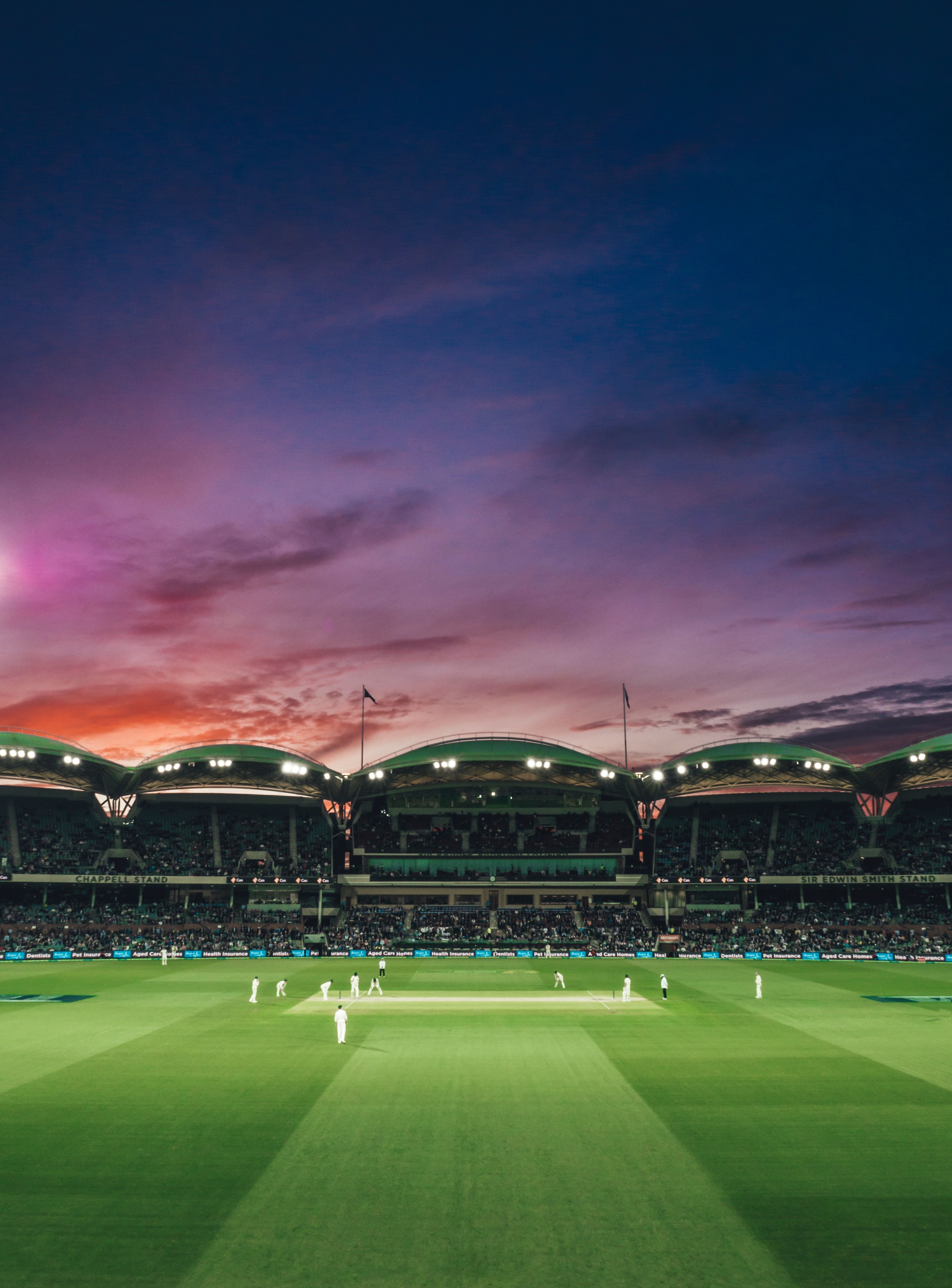 Adelaide Oval green field sunset cricket game South Australia
