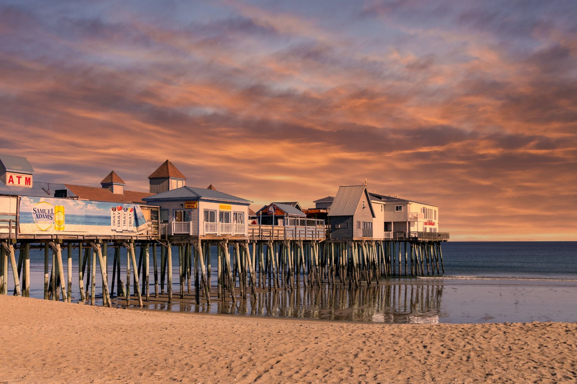 Old Orchard Beach Pier at sunset