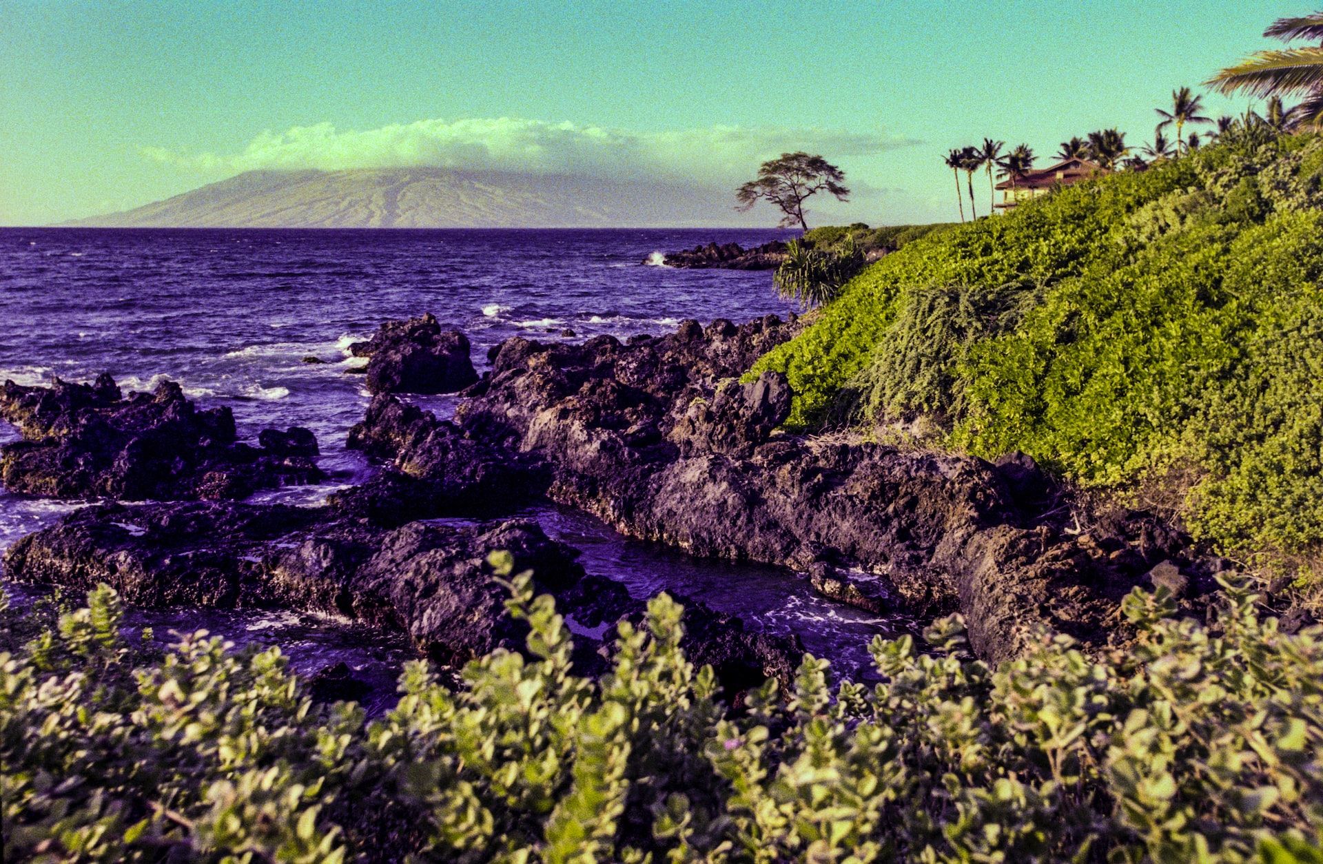 The rocky coast in Wailea, Maui