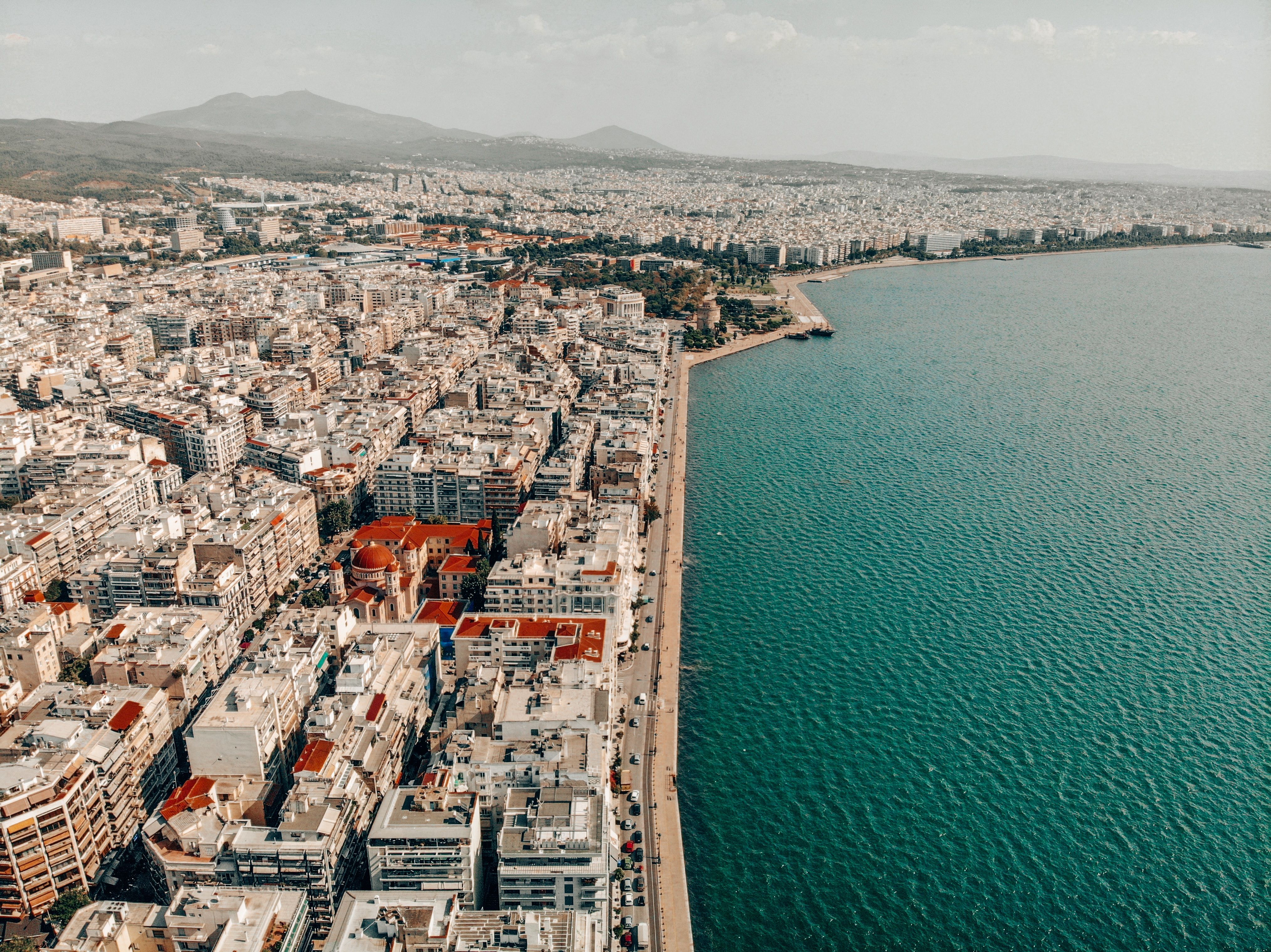 Vista aérea de Thessaloniki, Grécia