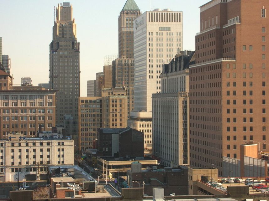 Newark, New Jersey skyline looking east.