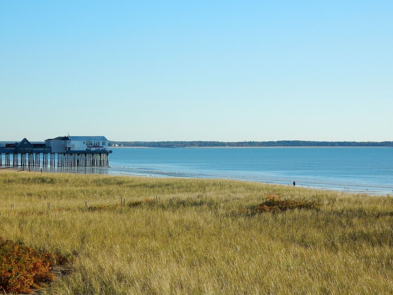 A view of the sea in Old Orchard Beach, Maine