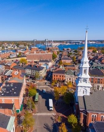 Portsmouth historic downtown in New Hampshire