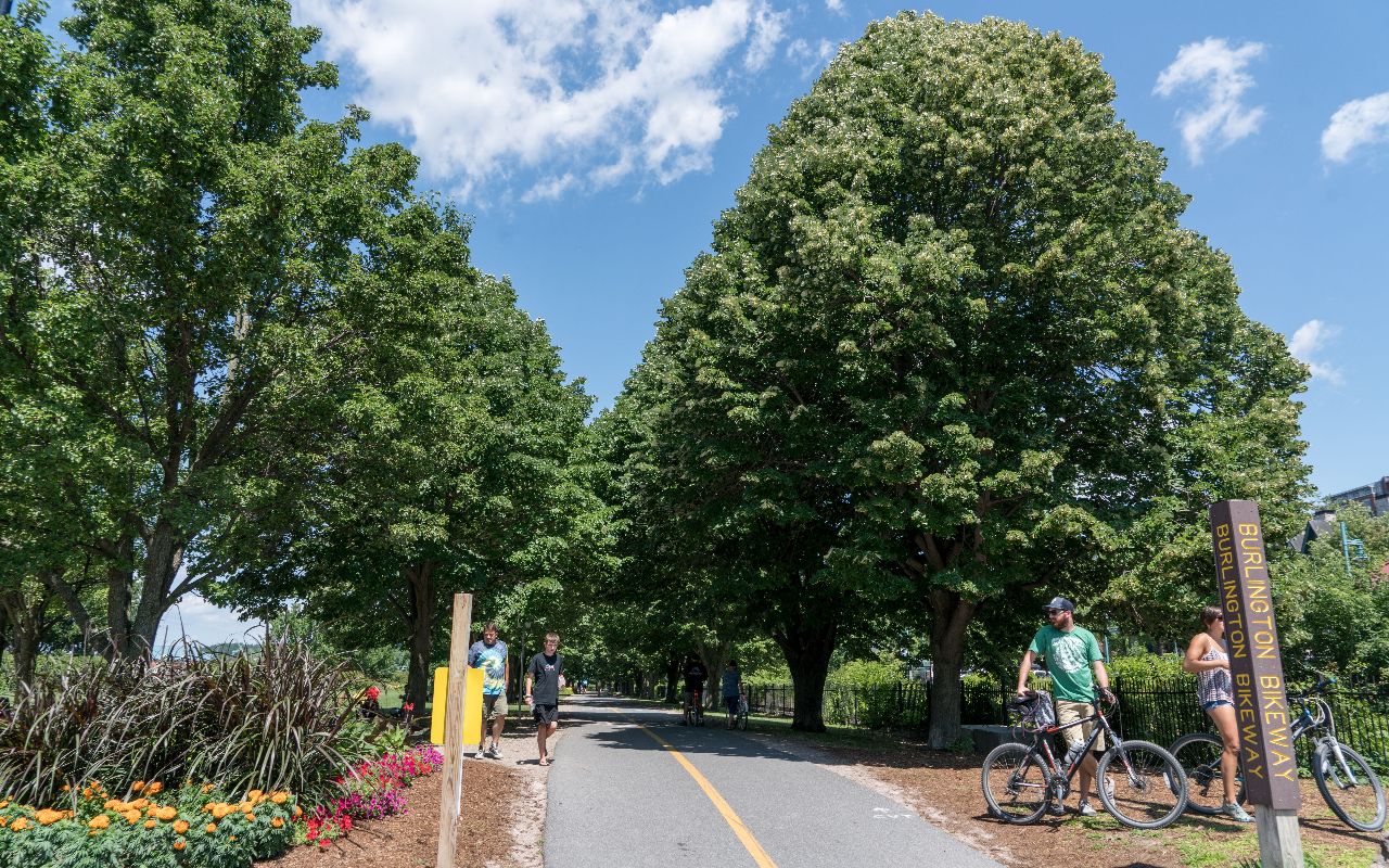 Some cyclists at the Burlington Greenway Bike Path