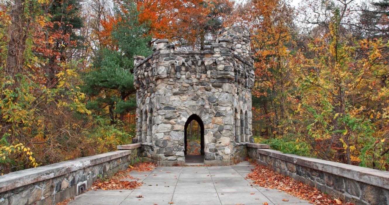Remains of a historical castle in Irvington, New York