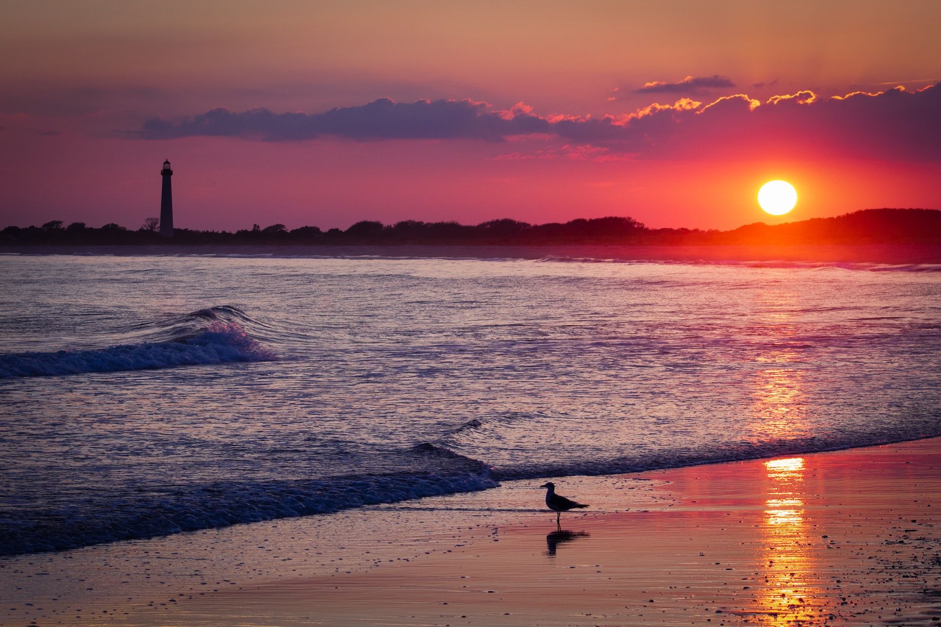 A sunset view at Sunset Beach in Cape May, New Jersey