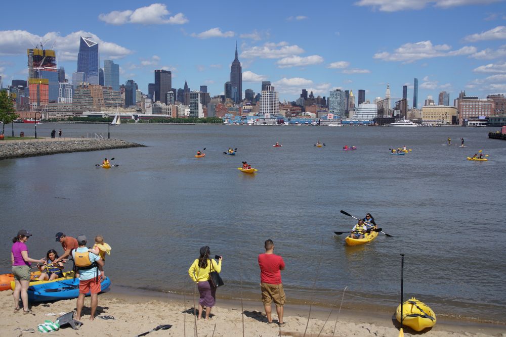 Kayaking on the Hudson River in Hoboken, New Jersey