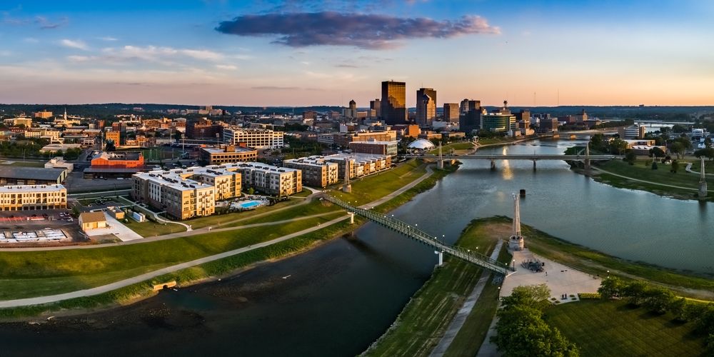 Dayton, Ohio from above 