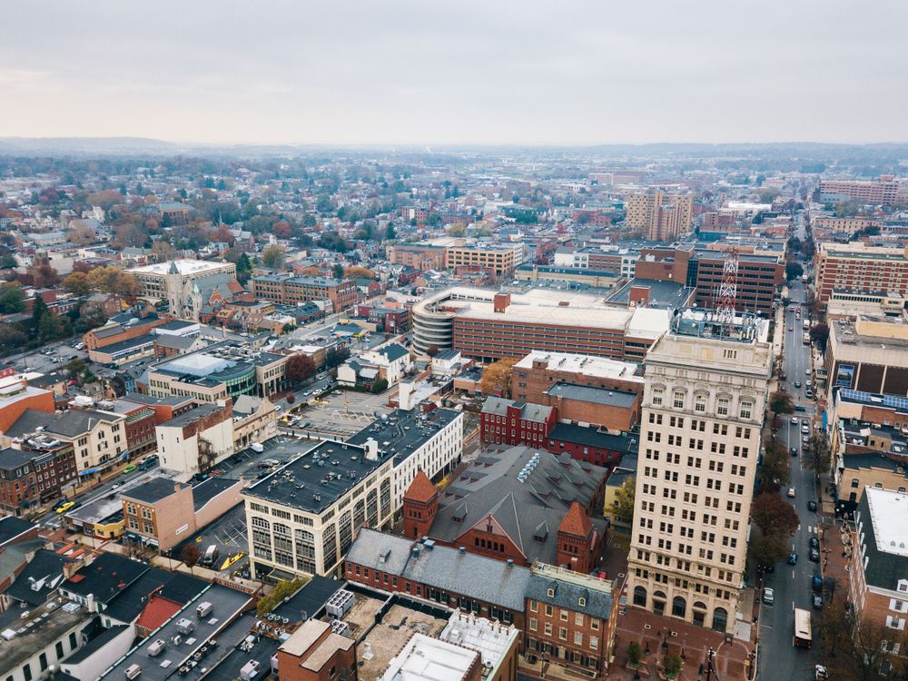 Aerial view of Lancaster, Pennsylvania