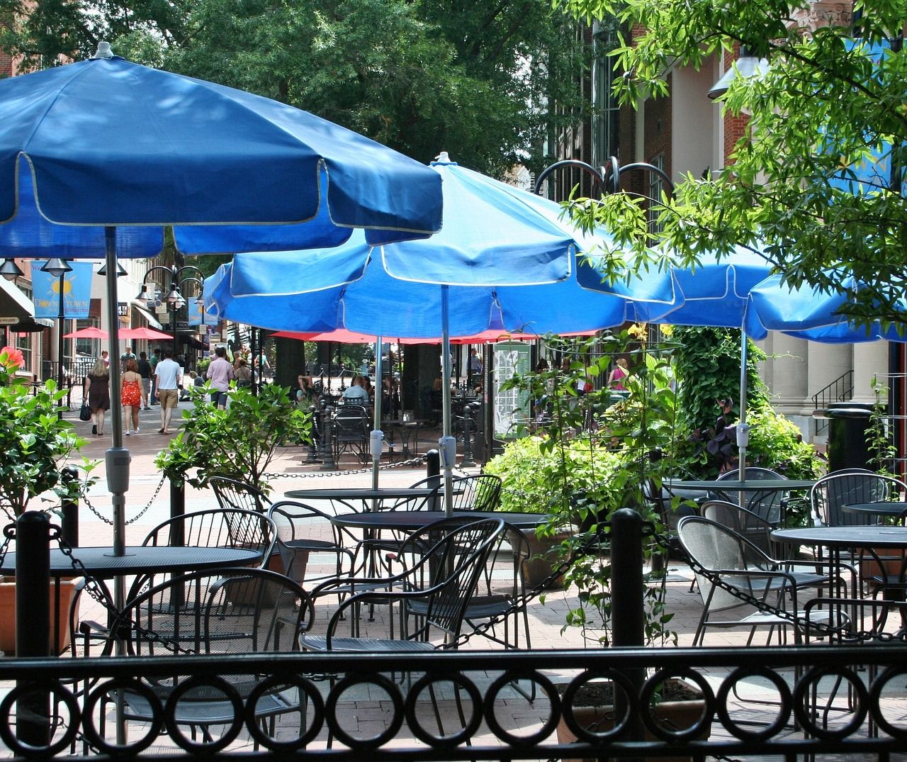 Restaurant in the Downtown Area of Charlottesville, VA with tables