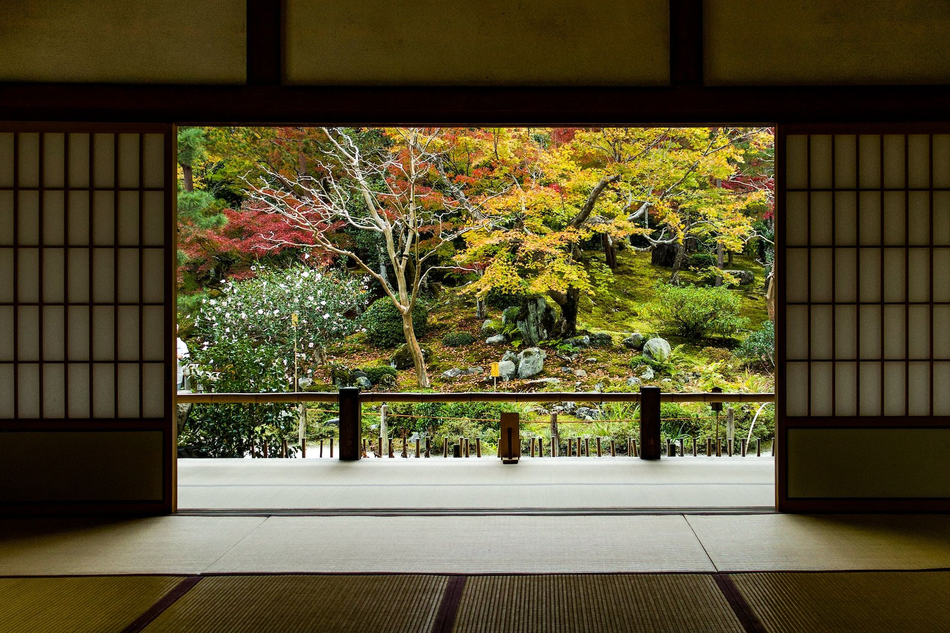 Traditional Japanese house and garden at Kyoto, in Japan