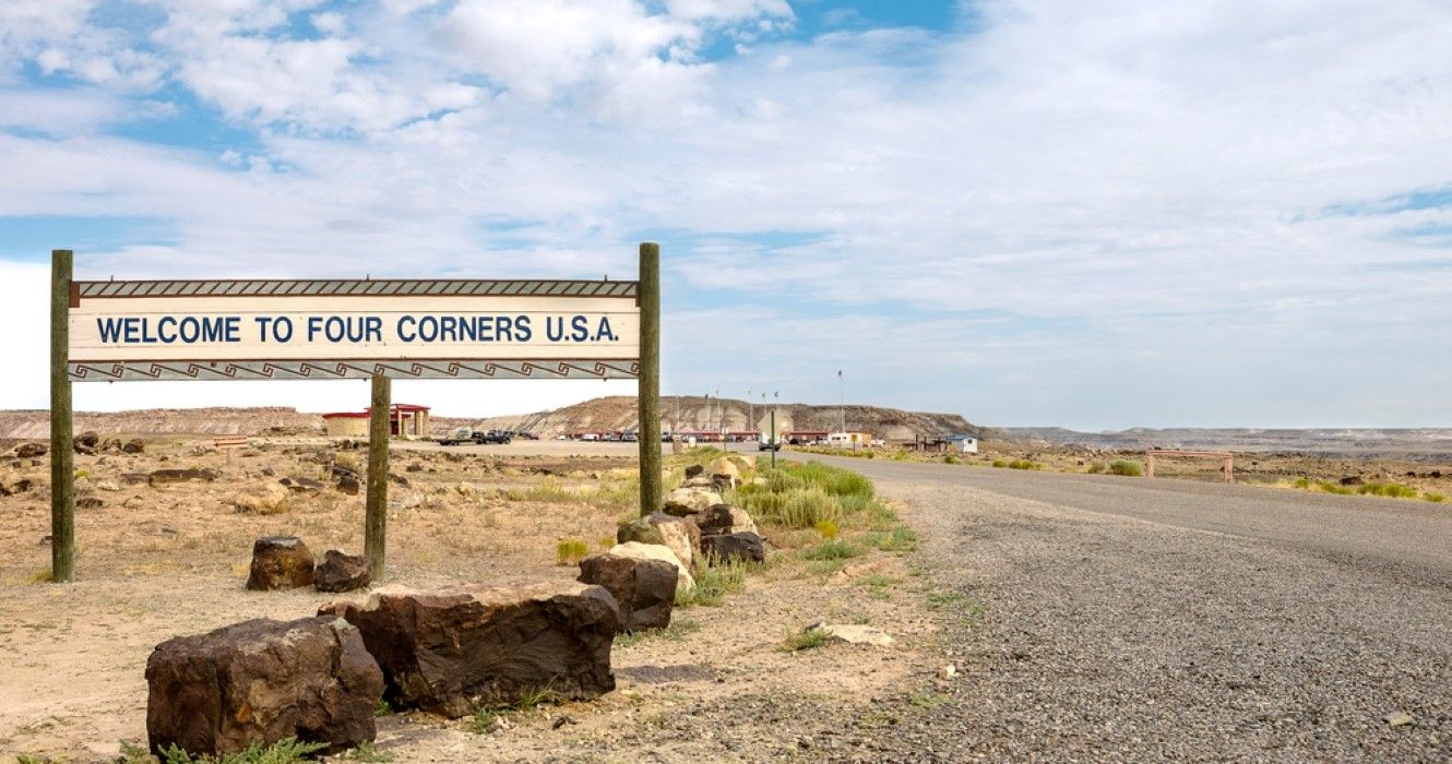 The Four Corners where four states meet- Colorado, Utah, Arizona and New Mexico
