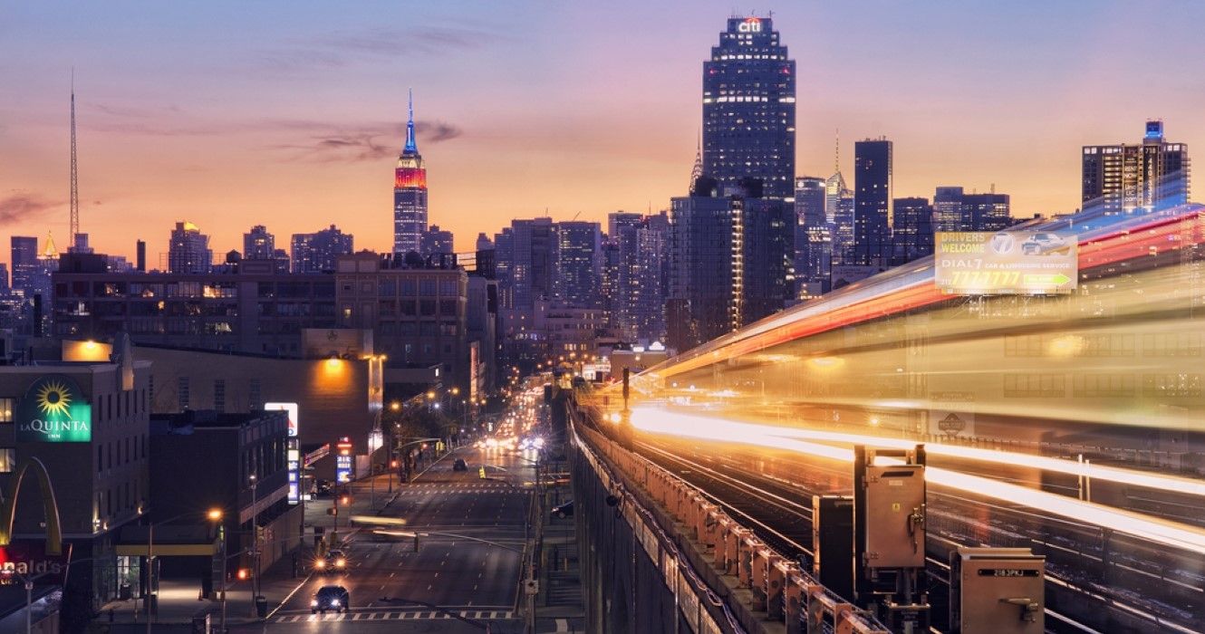 The No. 7 subway train running in New York City