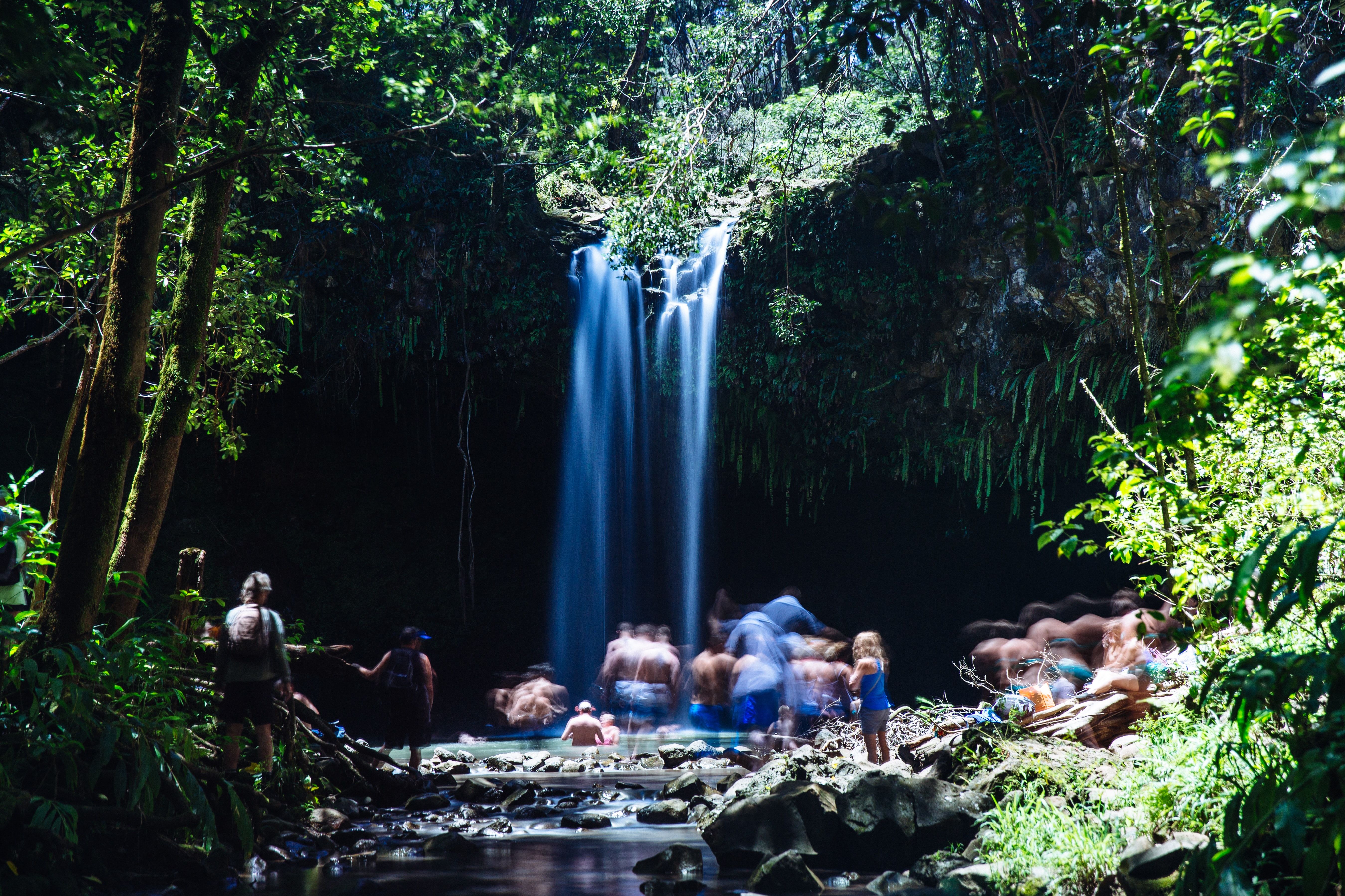 Cachoeiras Twin Falls Maui na Hana Highway, Havaí, EUA