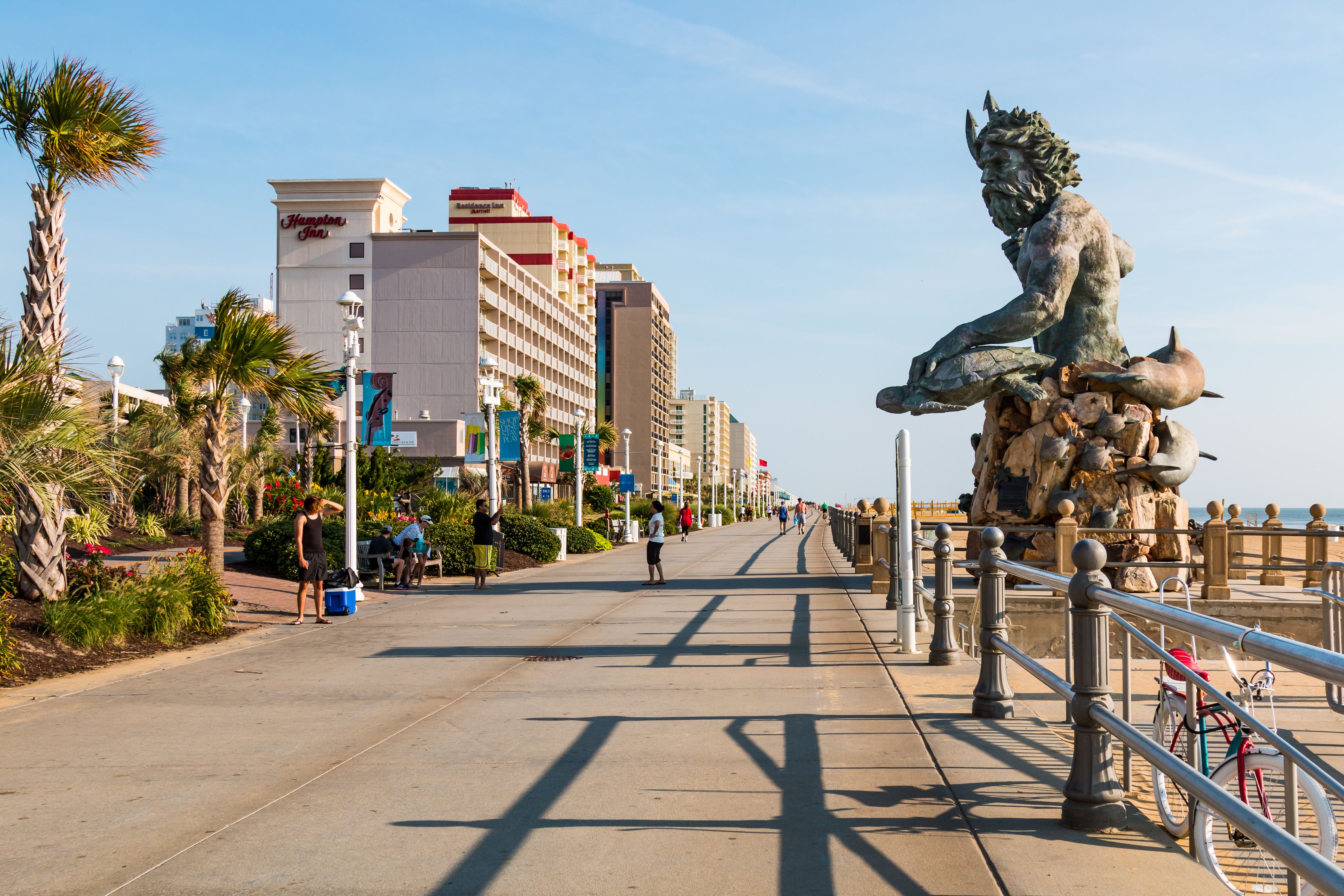 King Neptune statue on the Virginia Beach oceanfront boardwalk