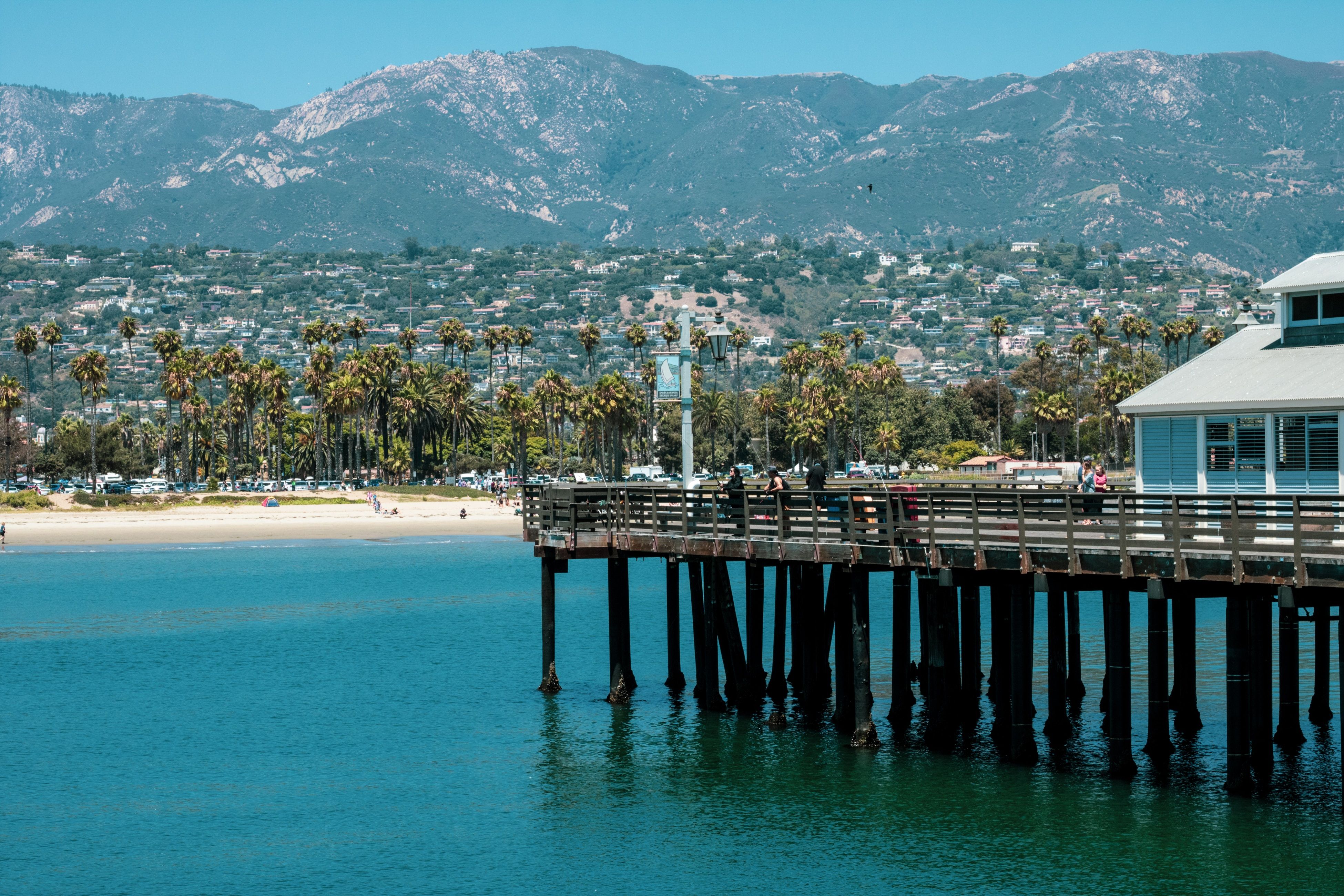 Beach and pier view of Santa Barbara, California 
