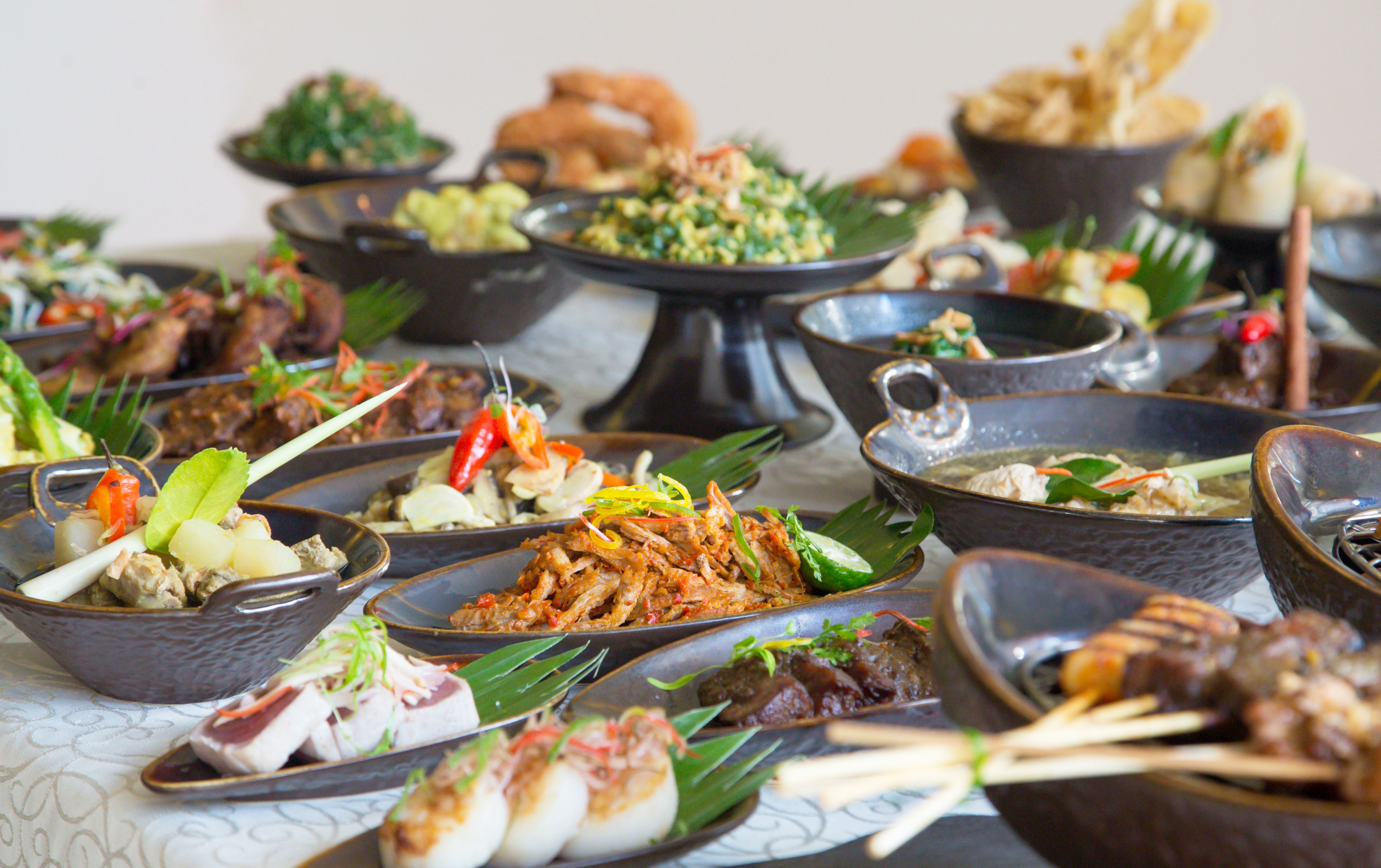 Traditional Balinese dishes on a table