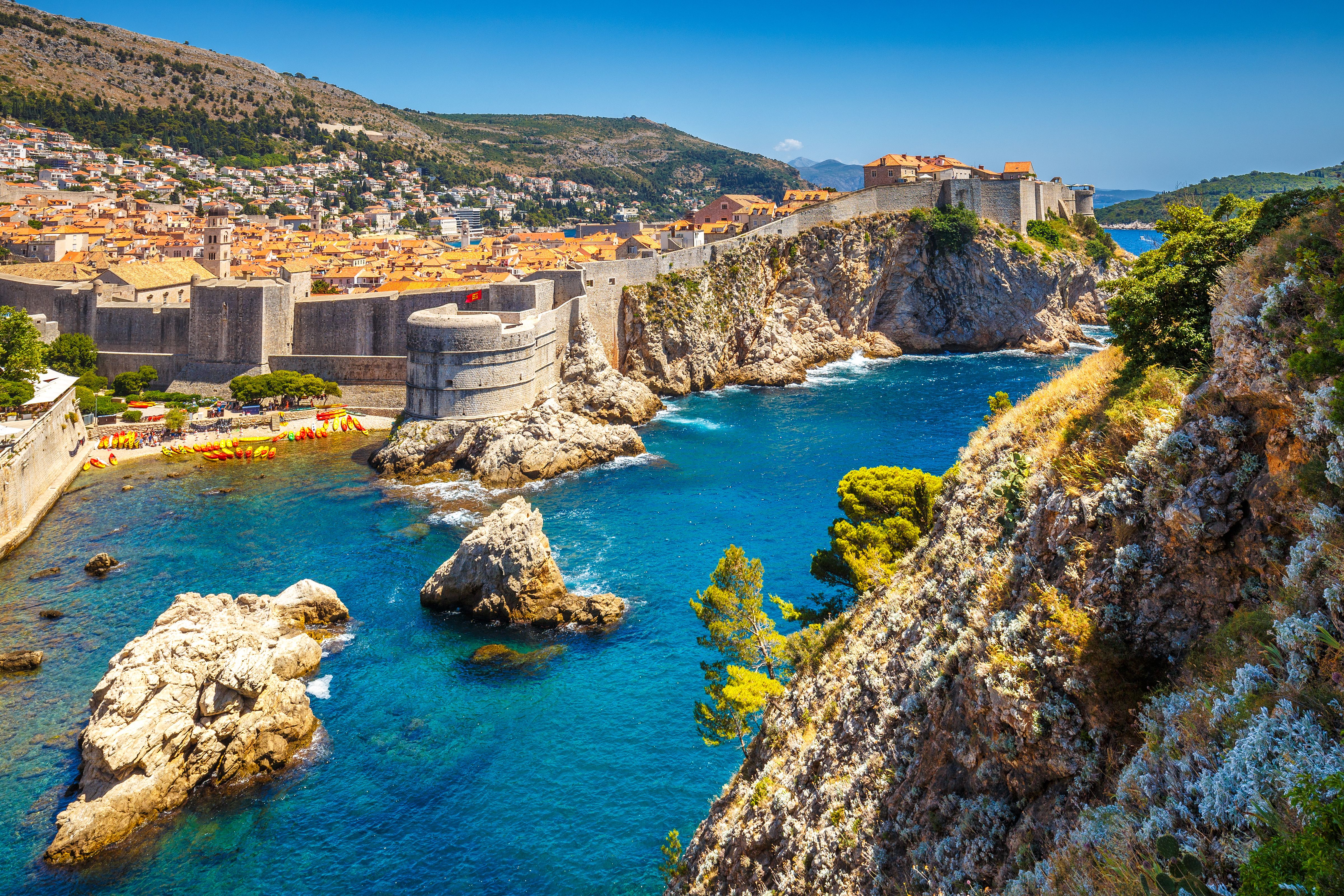City Walls in the Old Town of Dubrovnik in Croatia
