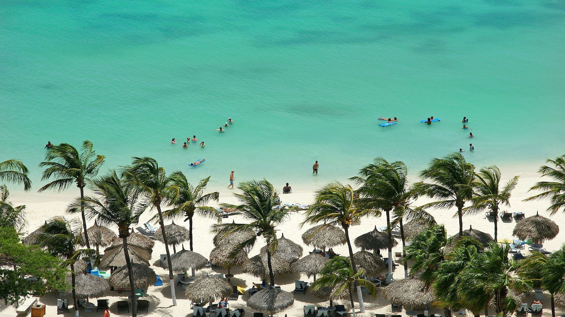 Aerial view of one of Aruba's beaches