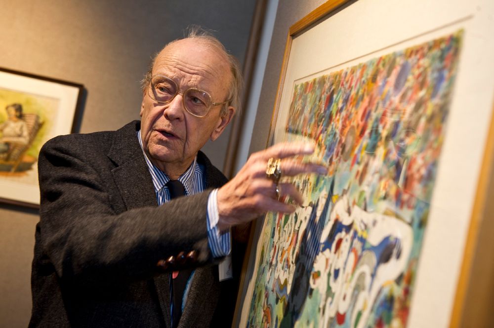 Robert S. Neuman giving a gallery talk at The Art Museum of Eastern Idaho