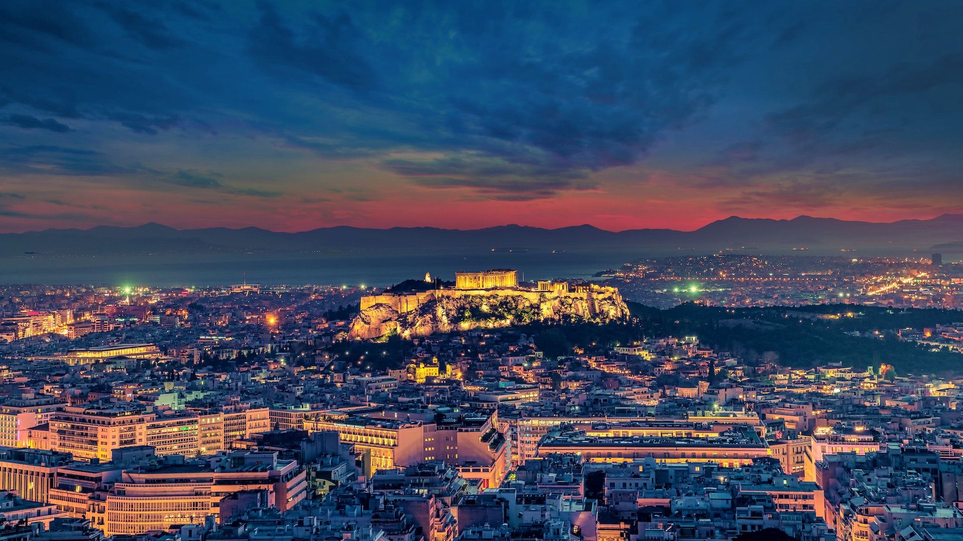 Wallpaper greece view from above city buildings europe athens