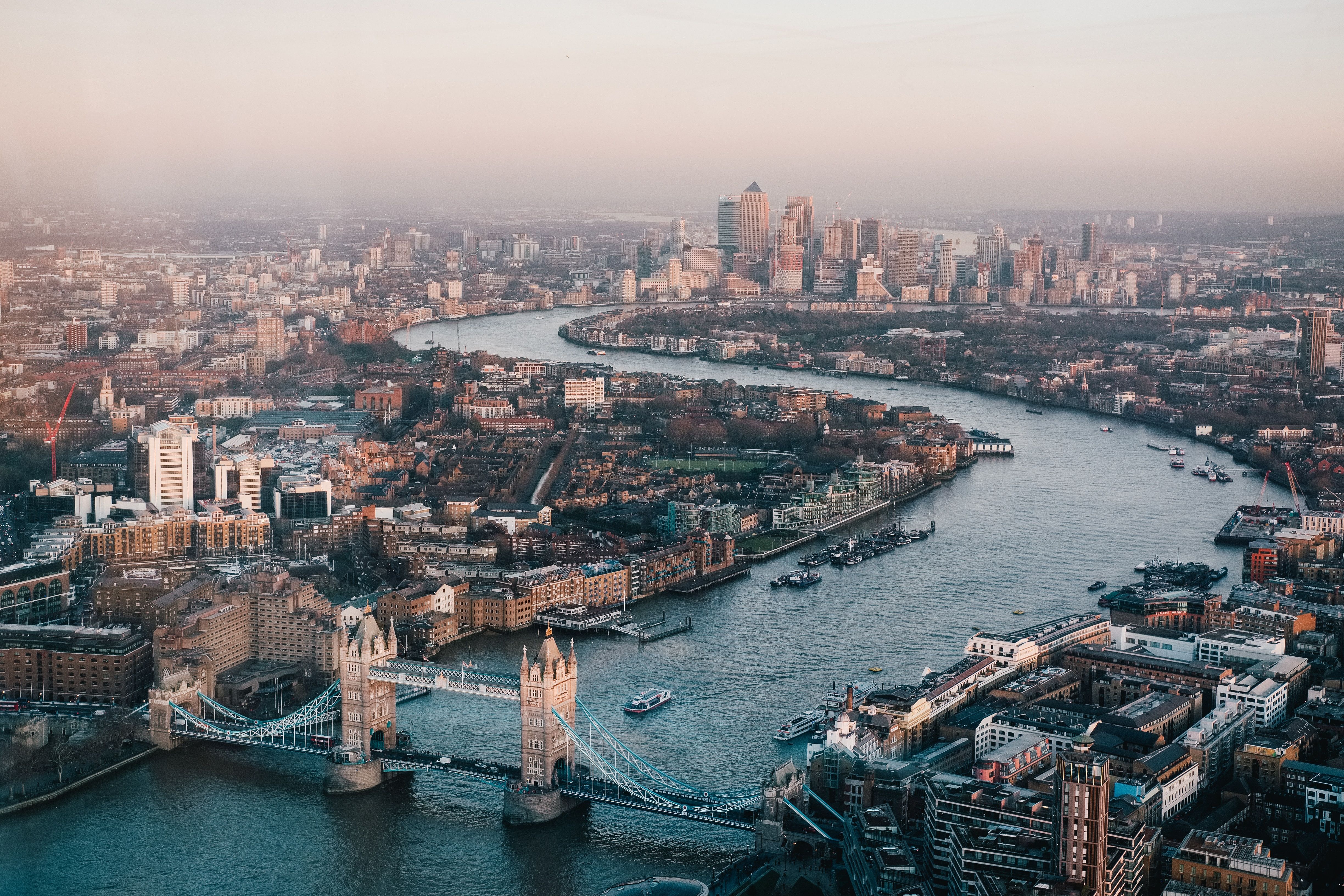 Aerial view of London, England 