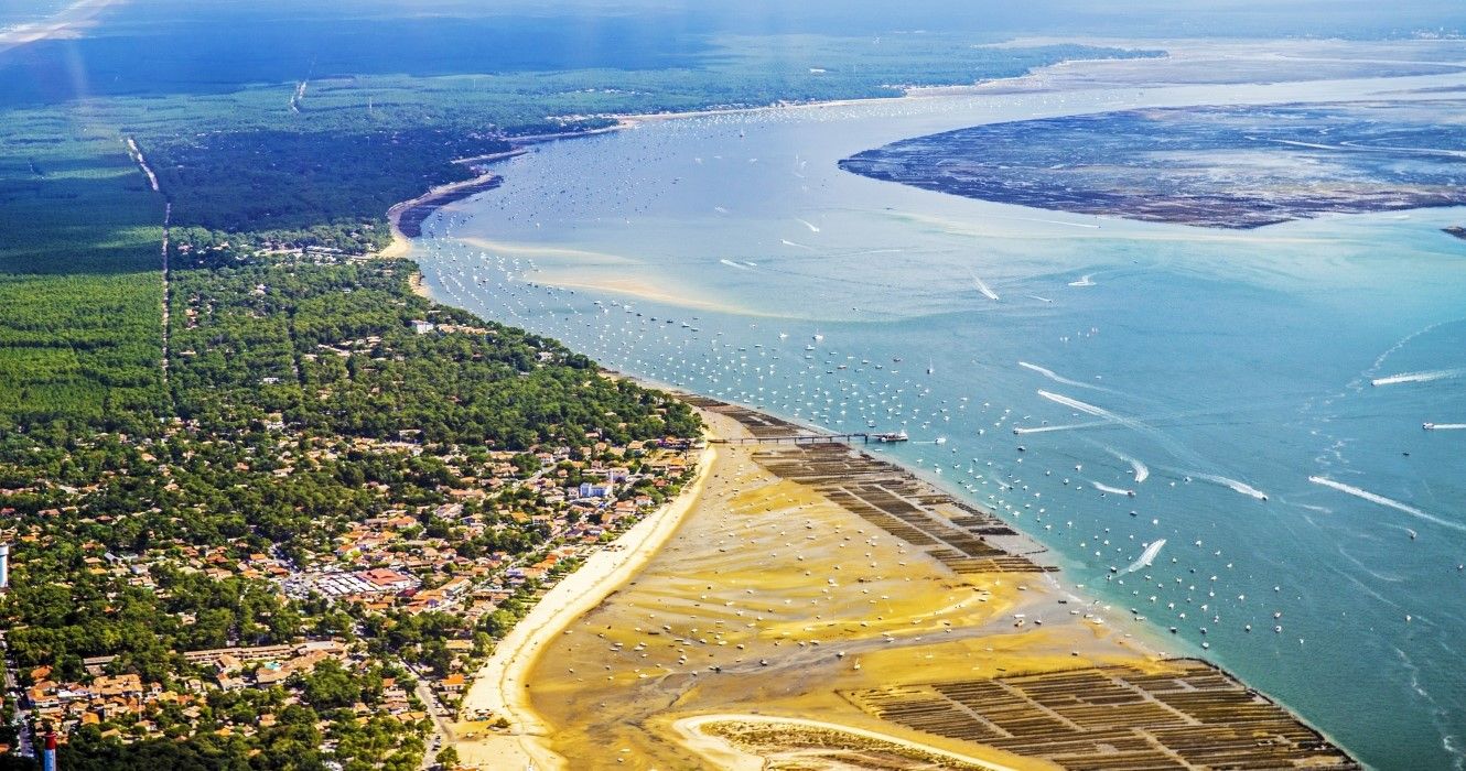 Bordeaux, arcachon bay, and the gironde in French Atlantic ocean