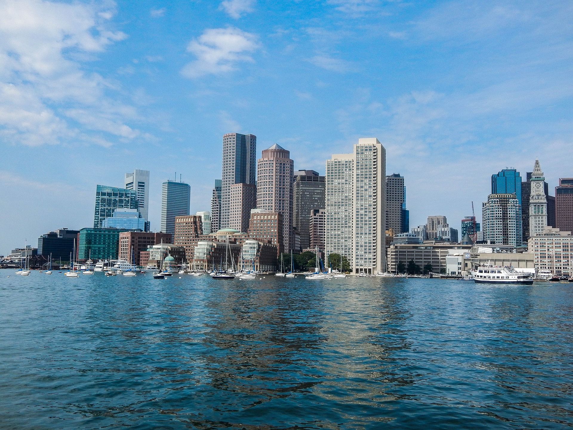 Boston Harbor city landscape summertime