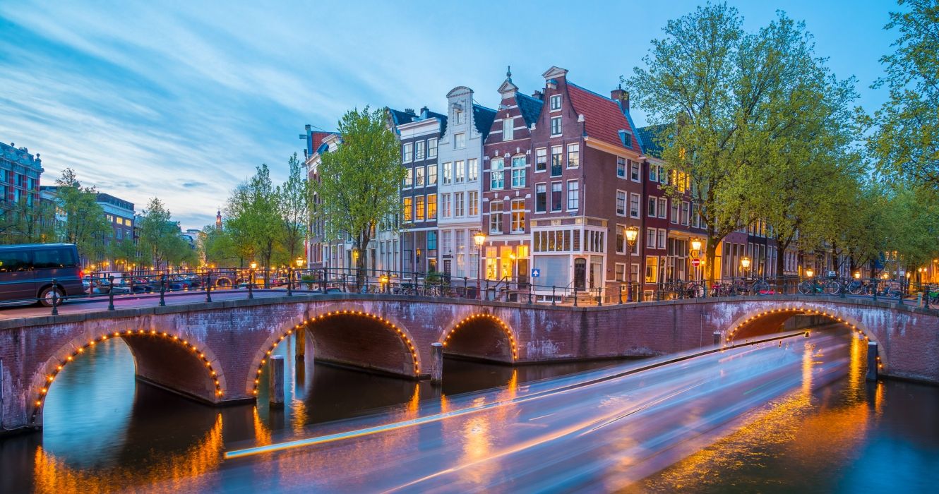 Bridge over Keizersgracht - Emperor's canal in Amsterdam, Netherlands