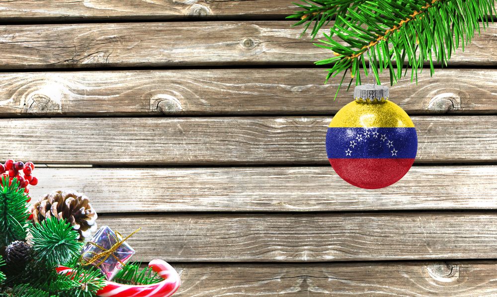 Christmas decoration with Venezuela flag on ball