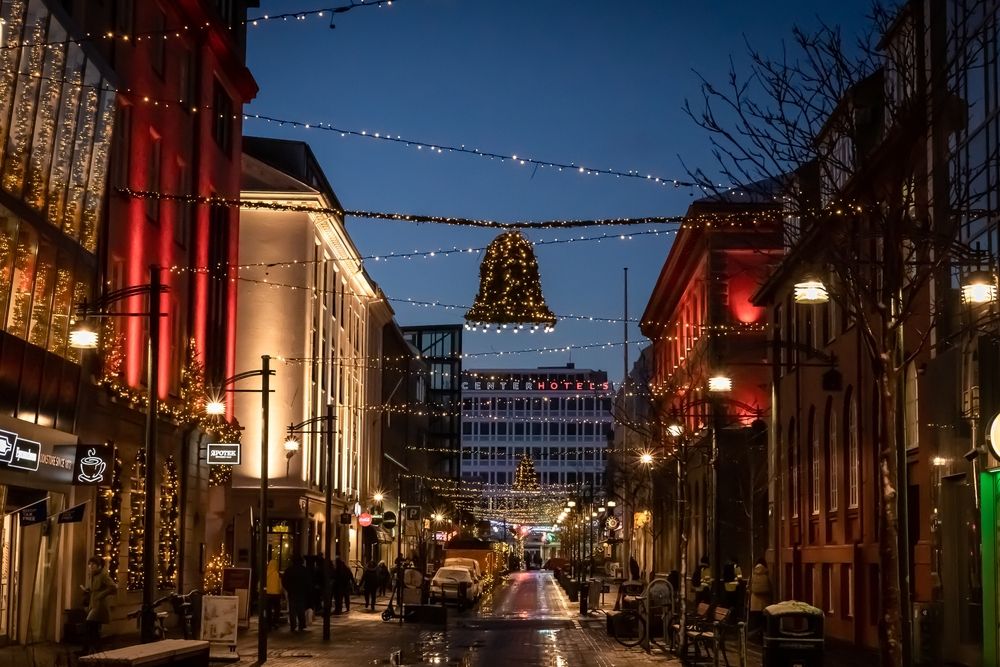 Christmas illuminations in Reykjavik, Iceland