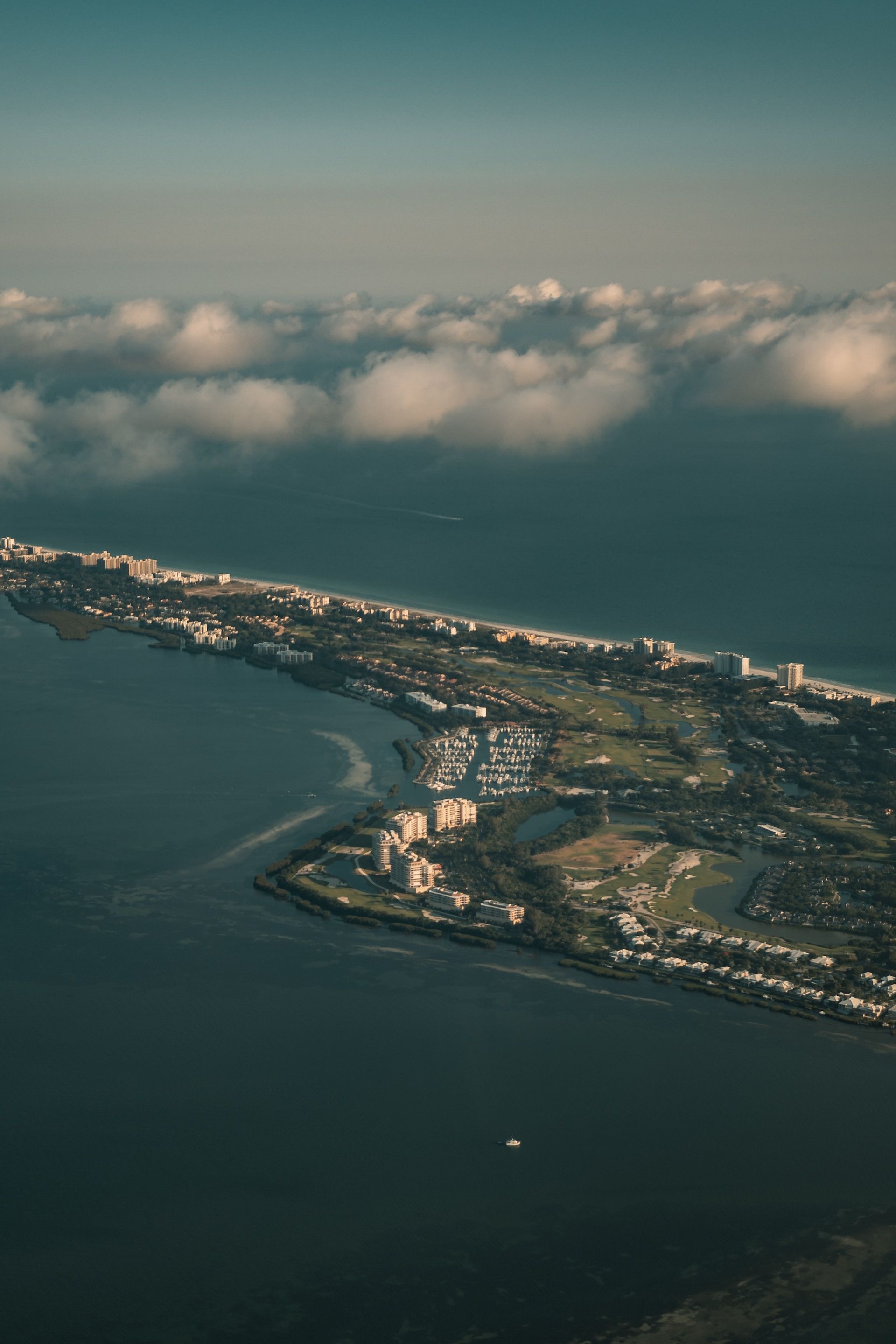 Aerial view of the coast of Sarasota