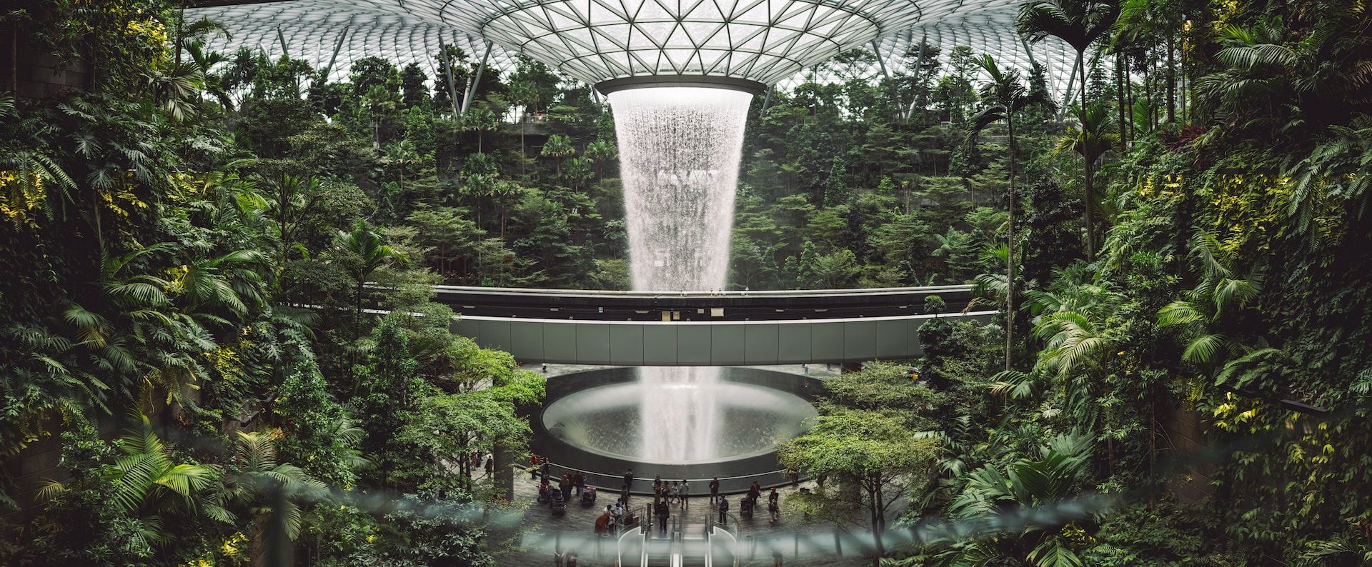 Waterfall inside Jewel at Changi Airport