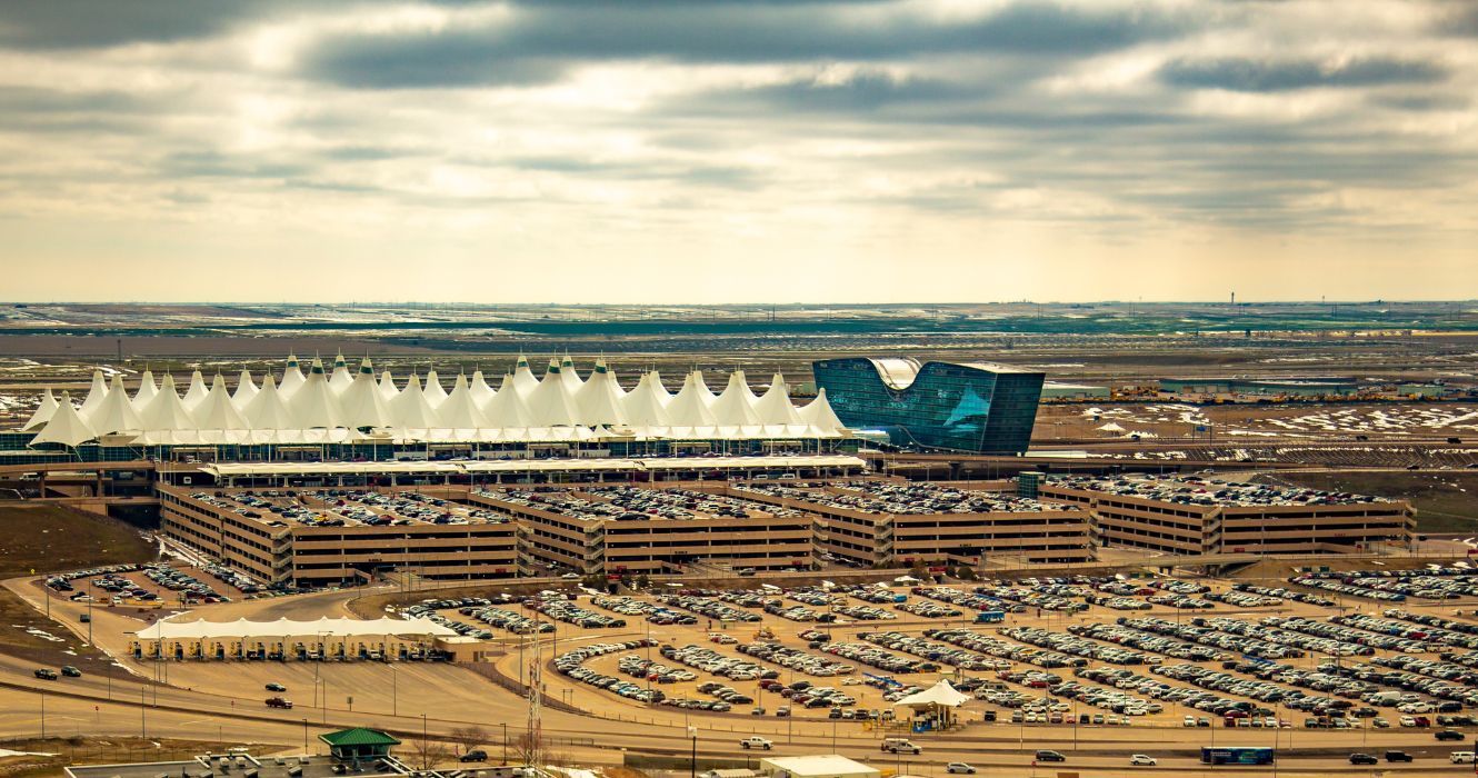 aerial view of denver international airport