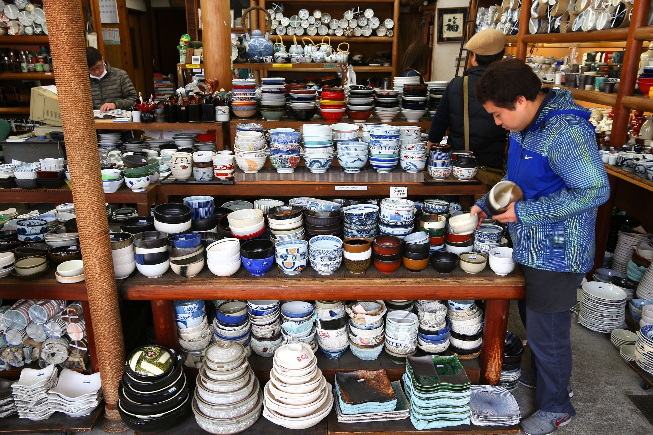 A store filled with Japanese ceramics