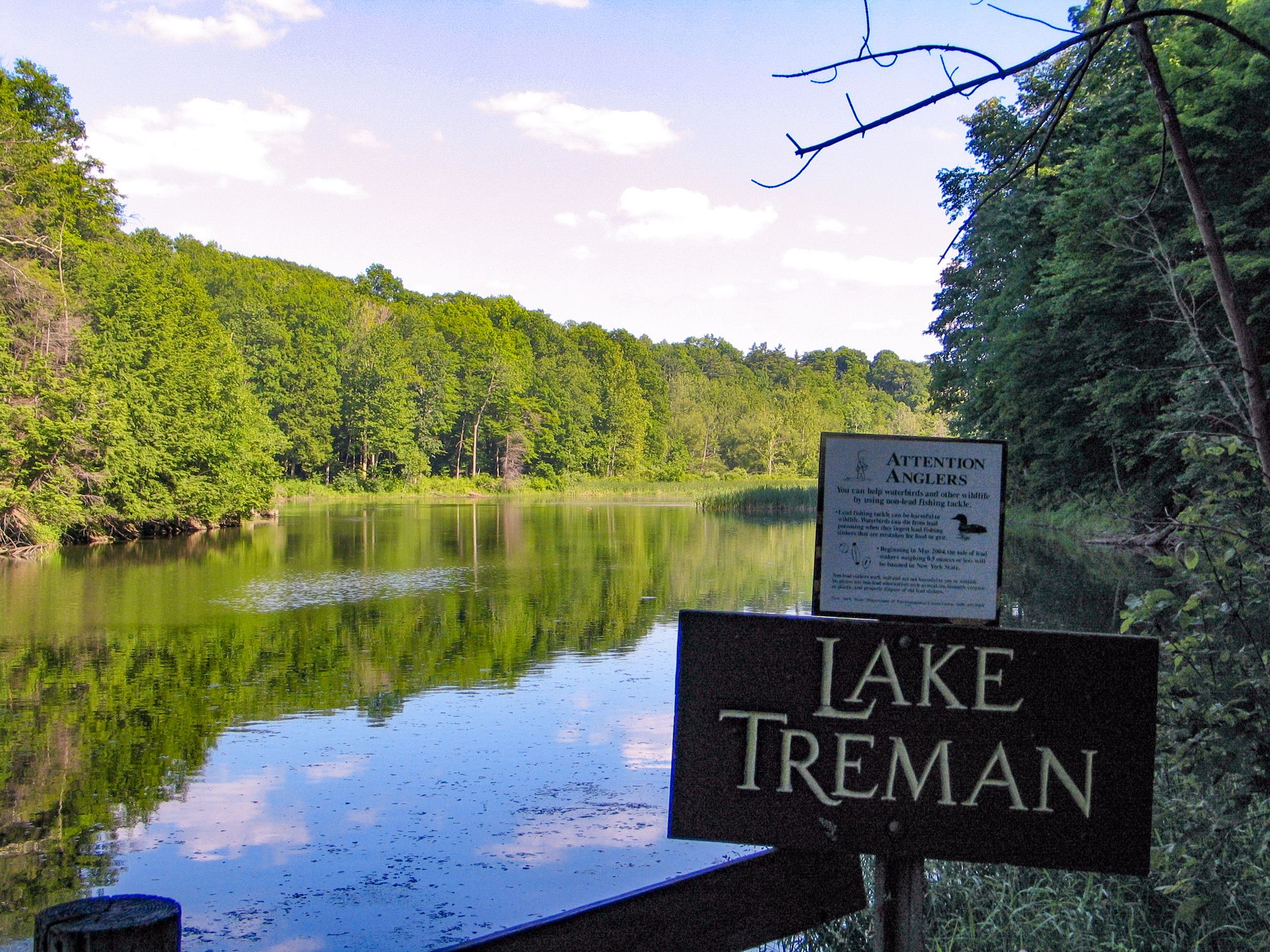 Lake Treman, Buttermilk Falls State Park on a Sunny Day