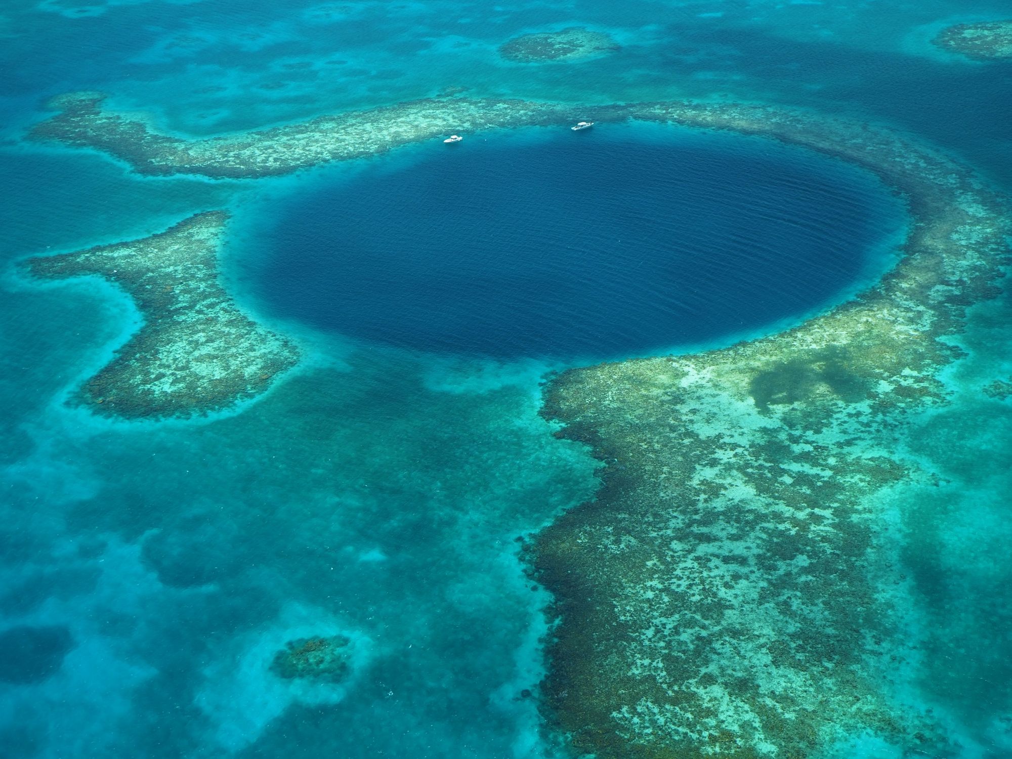  Aerial view of a blue hole