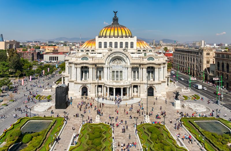 Palacio de Bellas Artes or Palace of Fine Arts, a famous theater, museum and music venue in Mexico City
