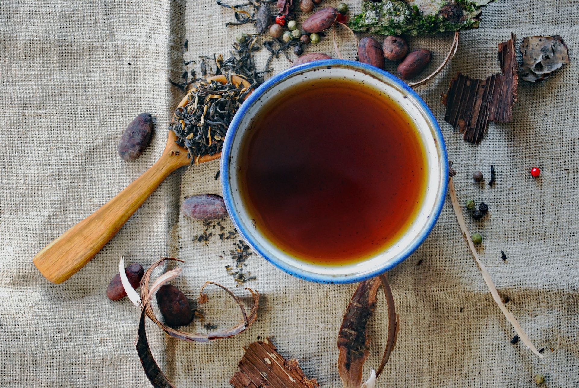 a cup of tea with herbs
